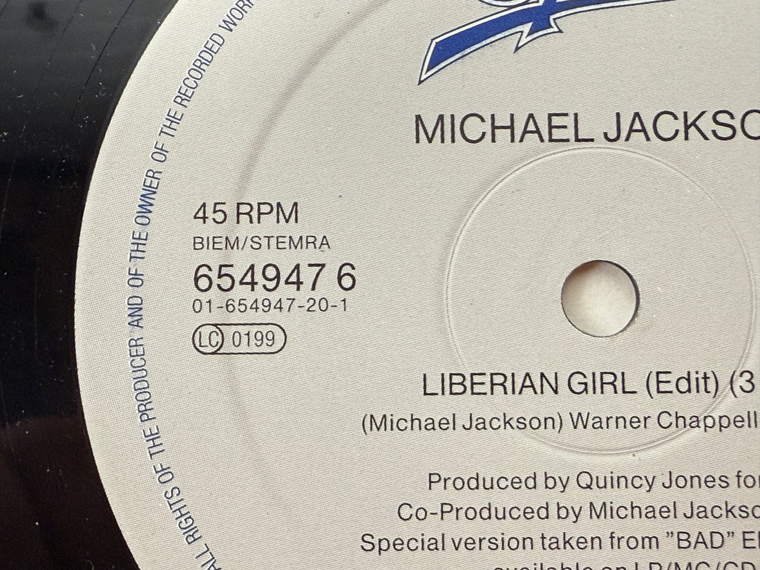 1987 Michael Jackson 12” – Liberian Girl Maxi-Single, Holland Pressing
