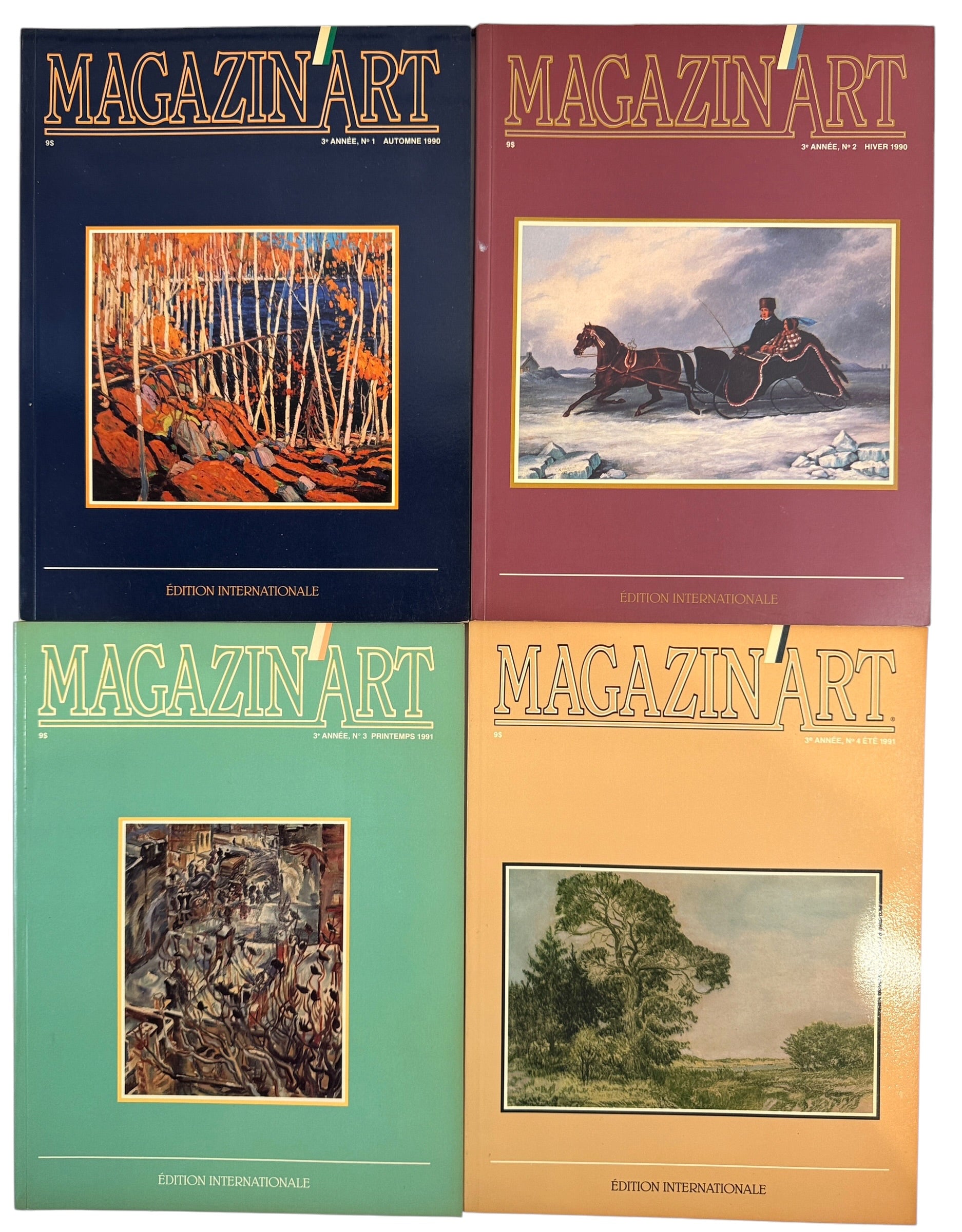 Vintage Magazin’Art collection of 16 early issues featuring Quebec and Canadian artists, galleries, exhibitions and richly illustrated fine art.