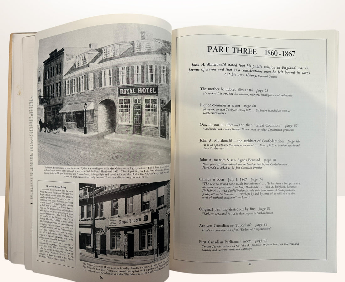 1974 illustrated Canadian history book on John A Macdonald. Canadiana biography with photos and artwork. Good vintage reference copy for collectors.