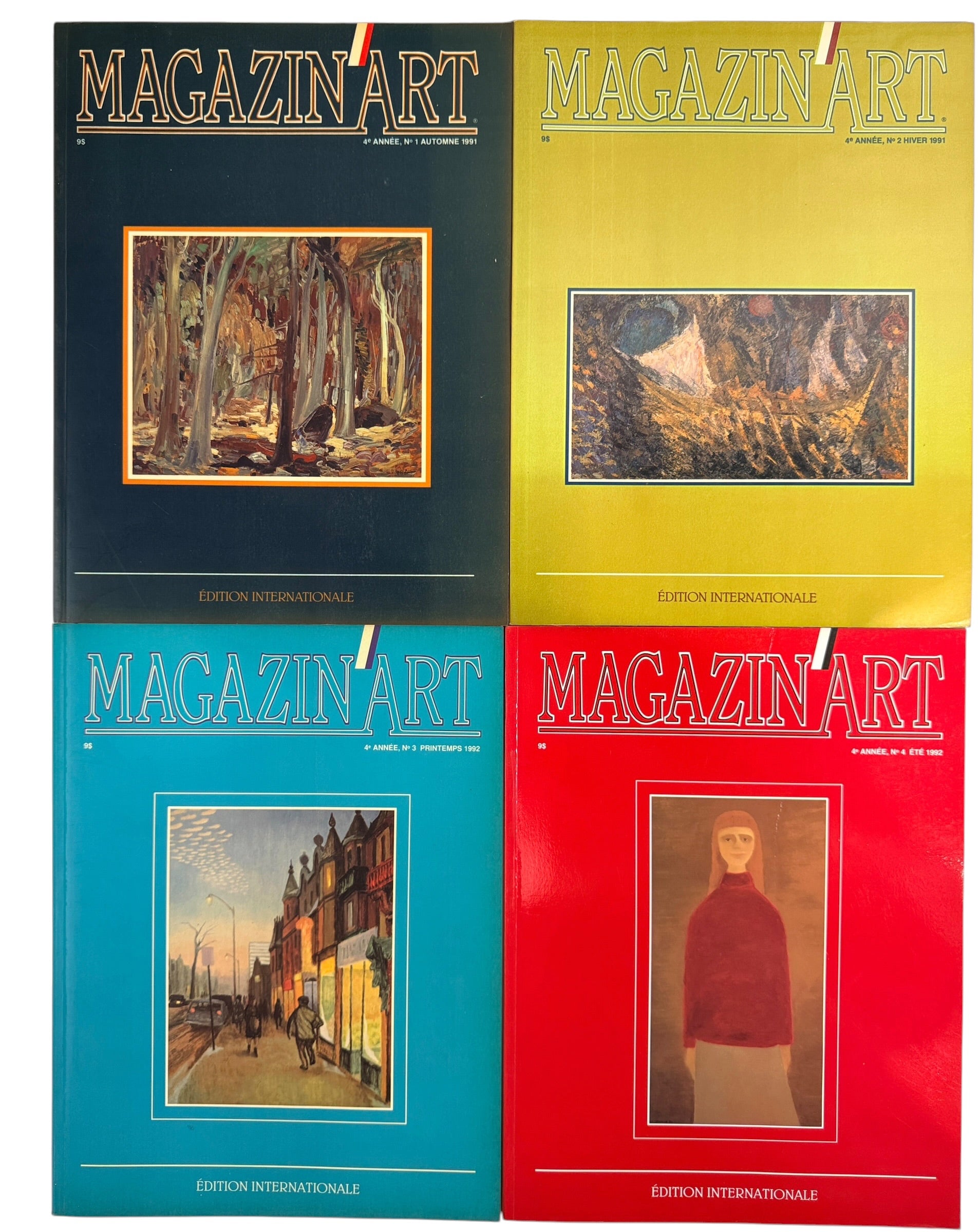 Vintage Magazin’Art collection of 16 early issues featuring Quebec and Canadian artists, galleries, exhibitions and richly illustrated fine art.
