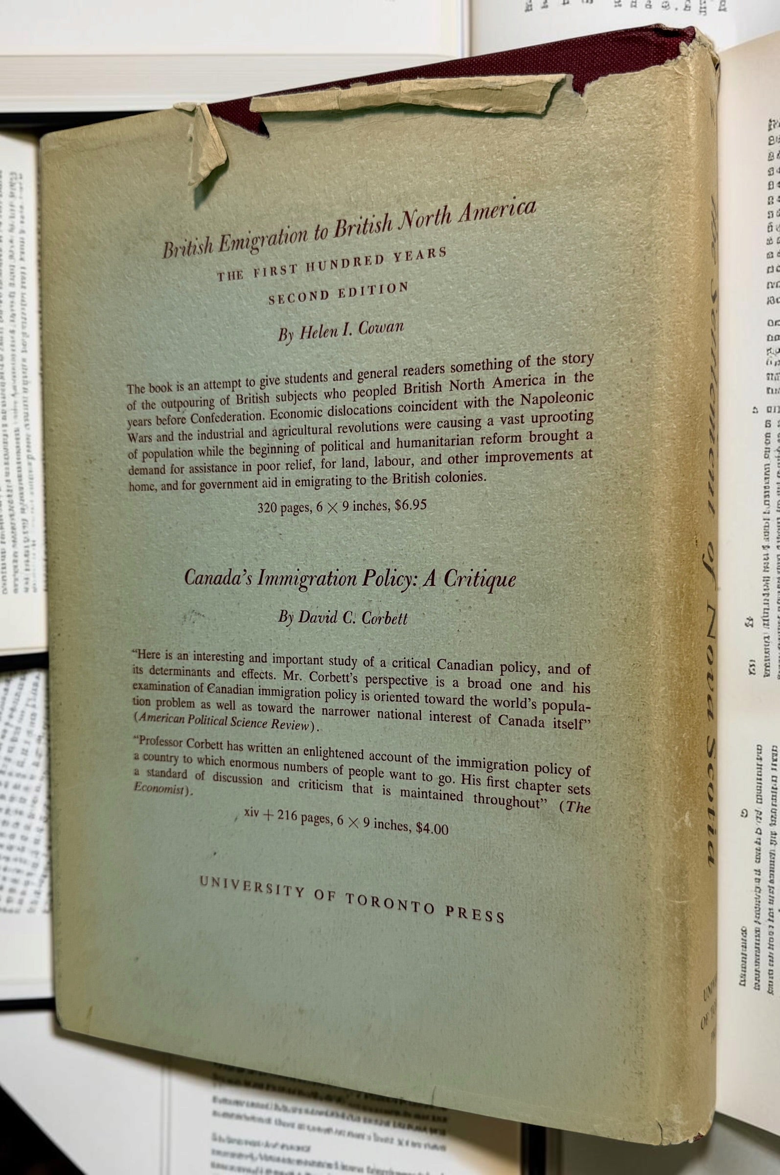 1961 Winthrop Bell Foreign Protestants and Settlement of Nova Scotia hardcover, University of Toronto Press, with original dust jacket.