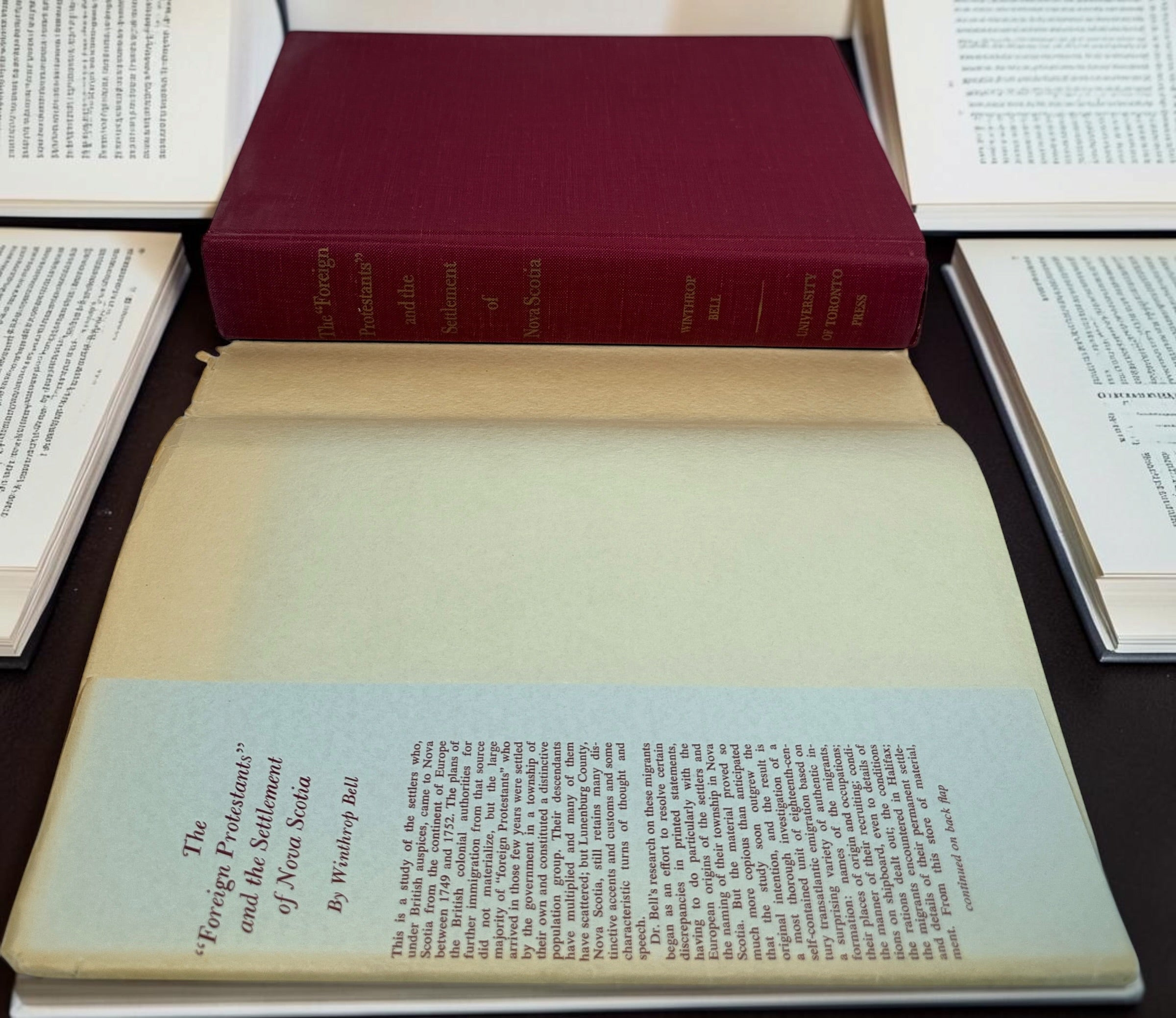 1961 Winthrop Bell Foreign Protestants and Settlement of Nova Scotia hardcover, University of Toronto Press, with original dust jacket.