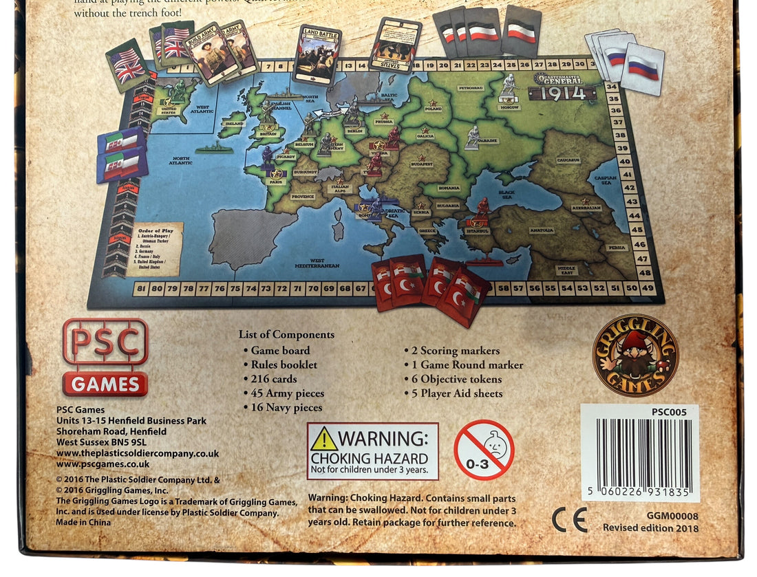 Quartermaster General 1914, jeu de plateau stratégique de la Première Guerre mondiale, par Ian Brody