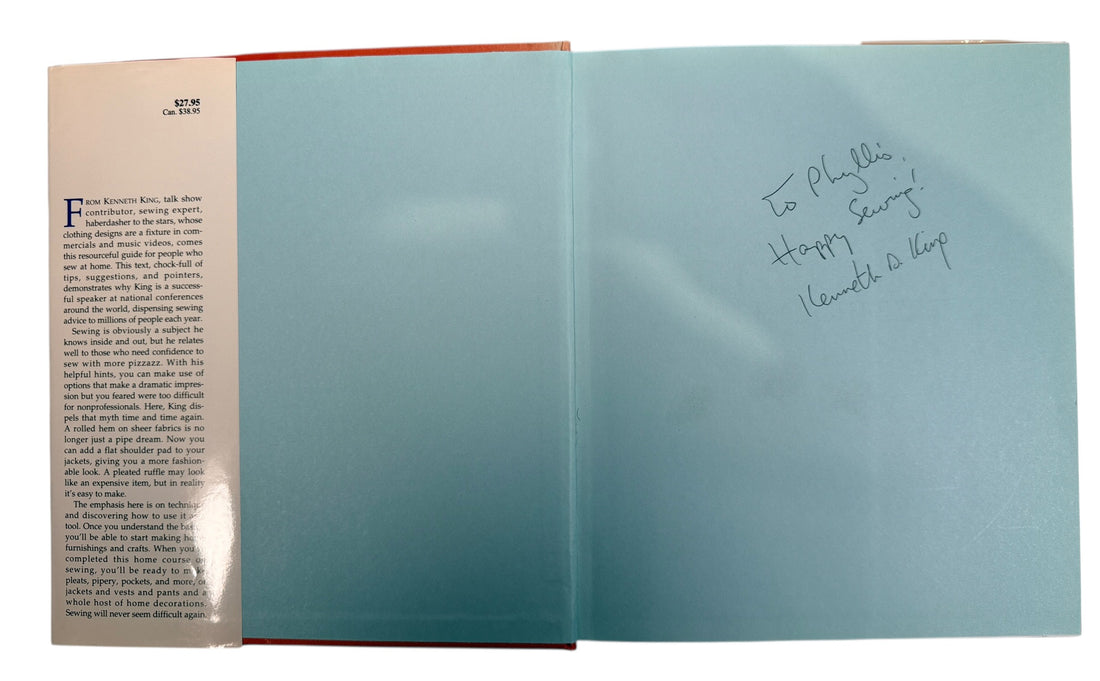 Signed couture sewing techniques book by Kenneth D King. Bernina sewing reference with garment construction tips ideal for fashion students and hobbyists.