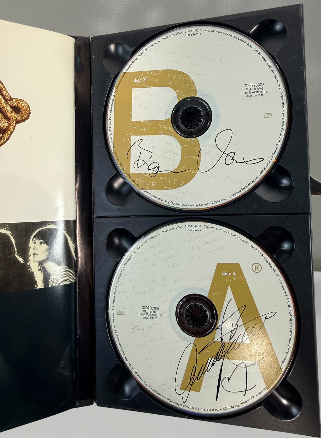 ABBA Thank You for the Music 1994 4-CD BMG box set with illustrated booklet, rarities and B-sides. Complete vintage USA edition with unverified writing.