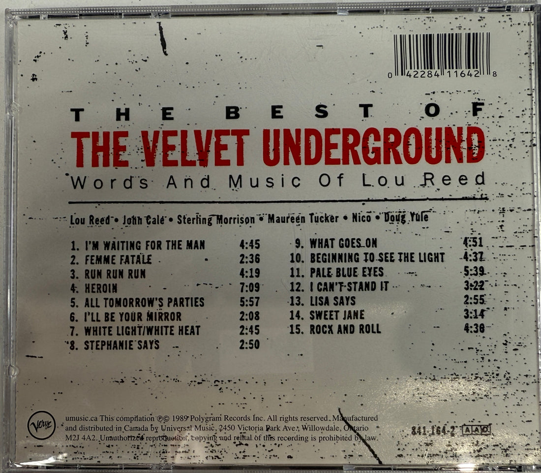 1989 Velvet Underground CD – Best Of Lou Reed Songs