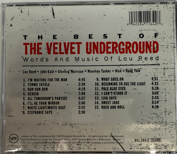1989 Velvet Underground CD – Best Of Lou Reed Songs