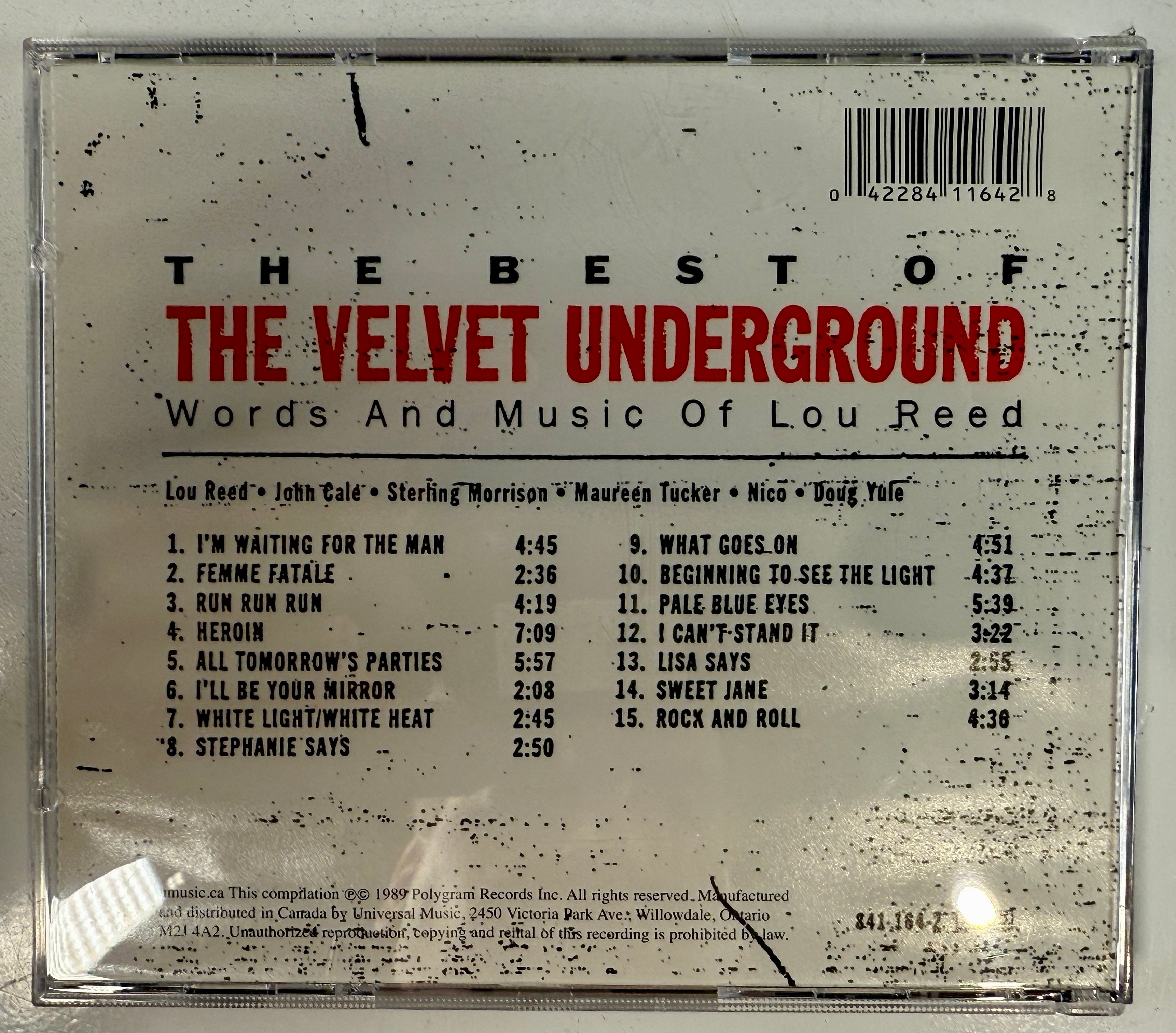 1989 Velvet Underground CD – Best Of Lou Reed Songs