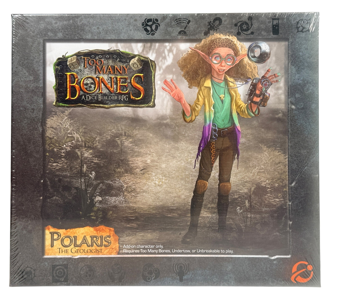 Too Many Bones Polaris expansion sealed Gearloc character add-on board game by Chip Theory Games. Premium dice builder RPG expansion, collectible condition.