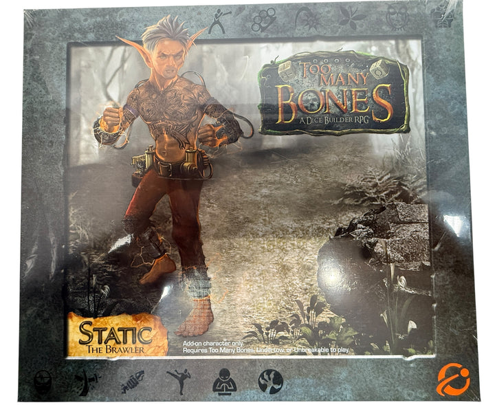 Sealed Too Many Bones Static Gearloc expansion. Dice builder RPG add-on with skill dice, mat, and chips. Requires base game. Ships from Canada