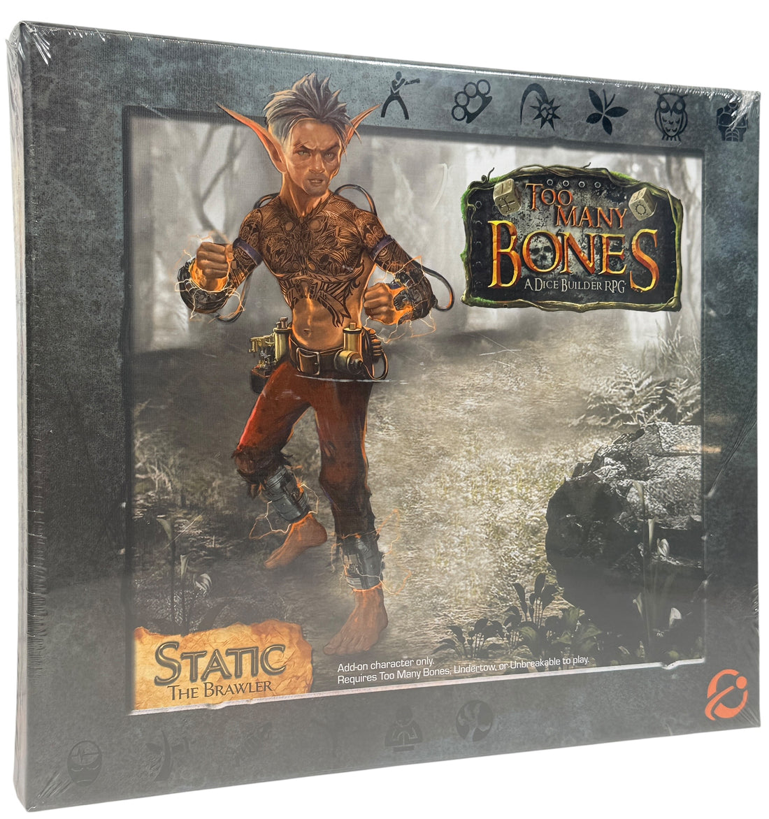 Sealed Too Many Bones Static Gearloc expansion. Dice builder RPG add-on with skill dice, mat, and chips. Requires base game. Ships from Canada