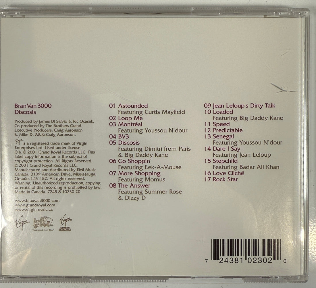 2001 Bran Van 3000 CD – Discosis ft. Curtis Mayfield