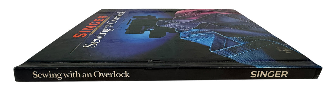 Vintage Singer sewing guide covering overlock and serger techniques. Practical hardcover reference book for garment construction, stitching and sewing projects.