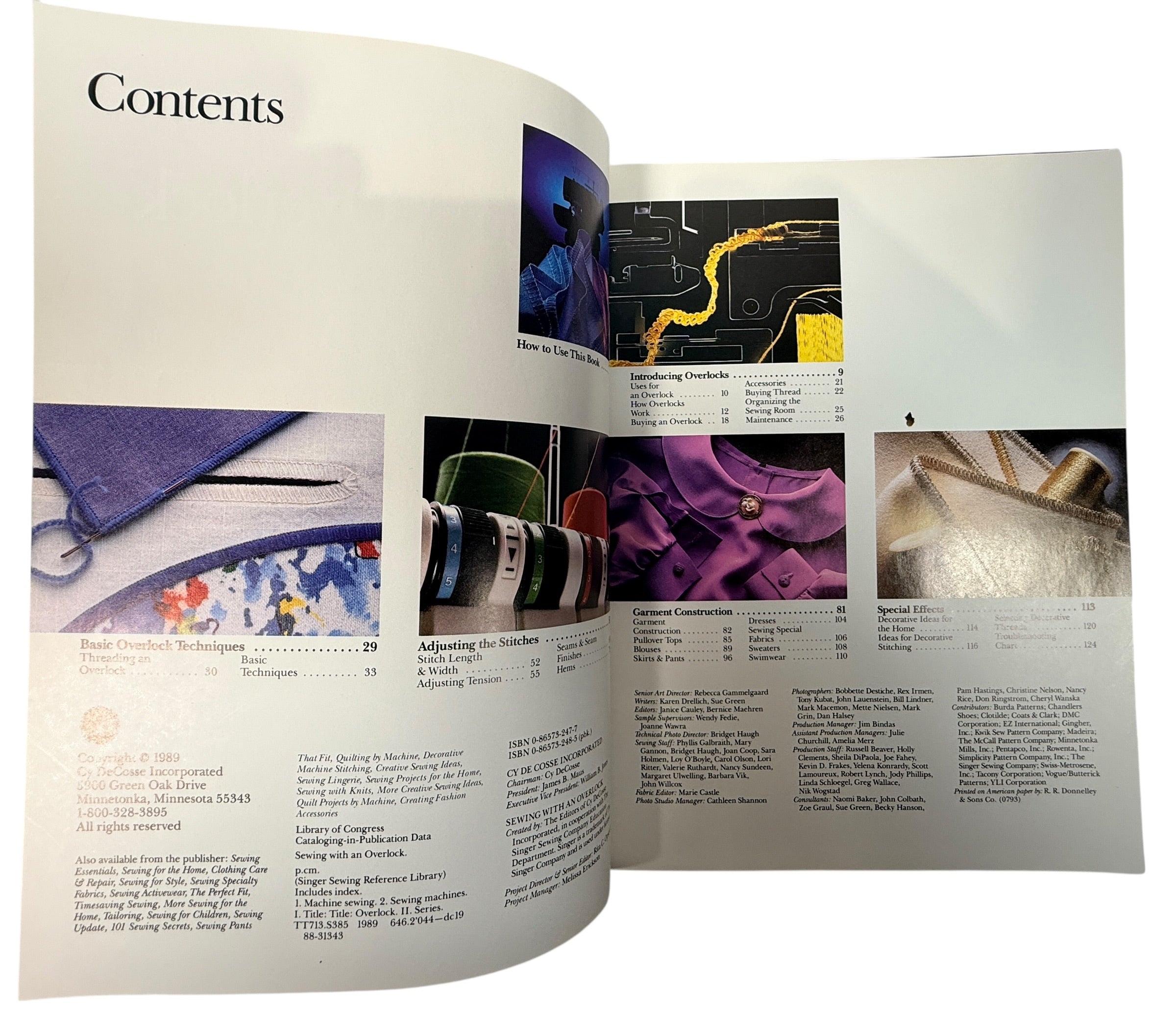 Vintage Singer sewing guide covering overlock and serger techniques. Practical hardcover reference book for garment construction, stitching and sewing projects.