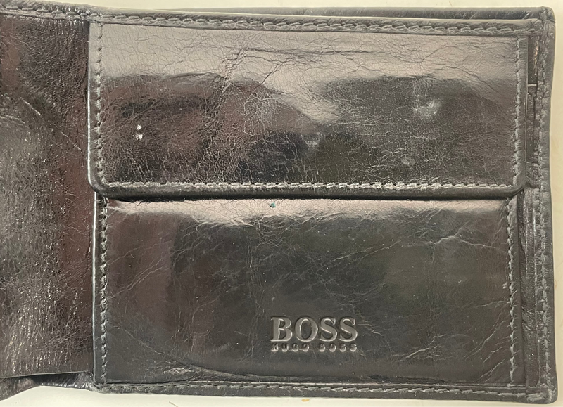 Portefeuille en cuir Hugo Boss Asolo en noir