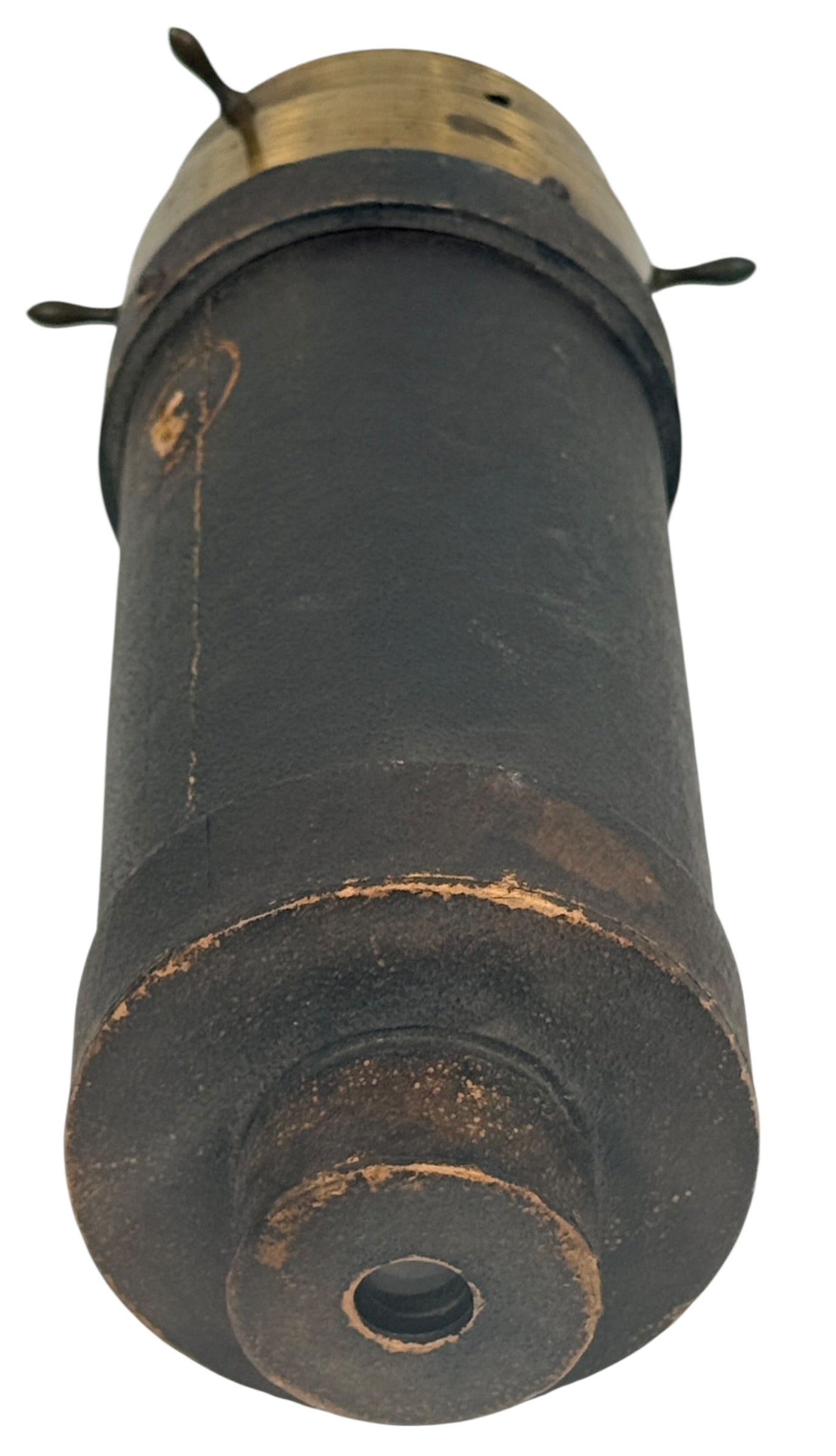 Victorian brass kaleidoscope by C.G. Bush Providence RI, patented 1879. Antique optical instrument with working optics, decorative collectible piece.