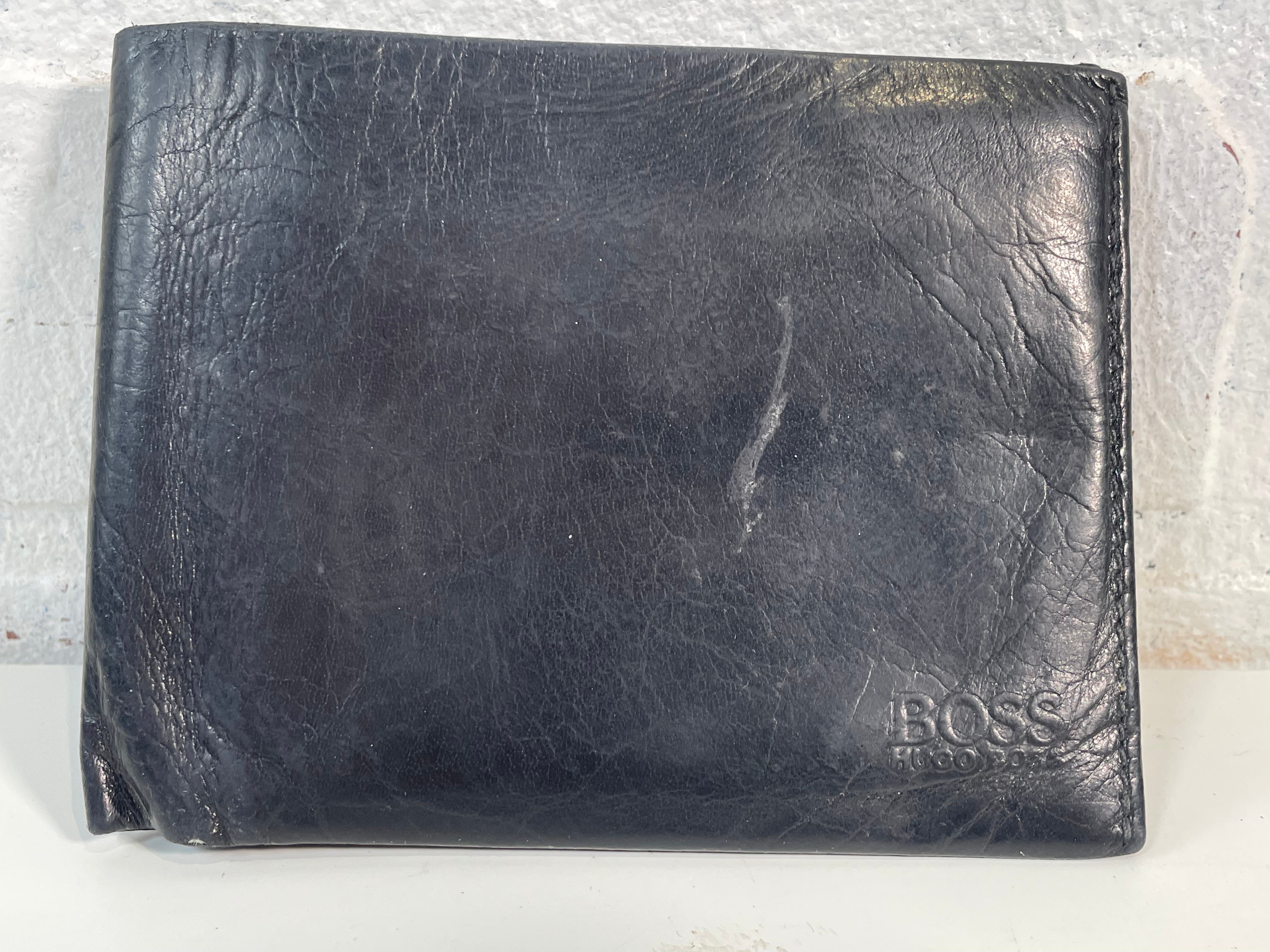 Portefeuille en cuir Hugo Boss Asolo en noir