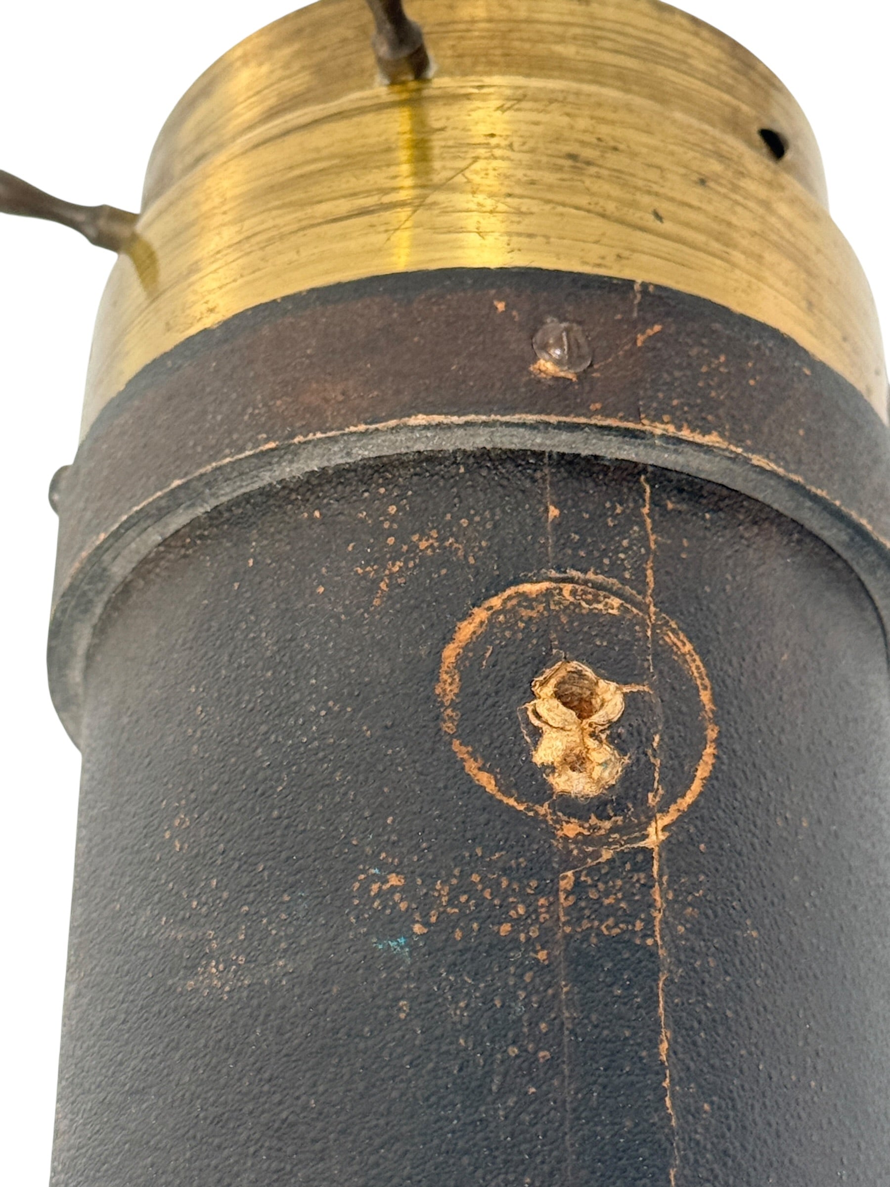 Victorian brass kaleidoscope by C.G. Bush Providence RI, patented 1879. Antique optical instrument with working optics, decorative collectible piece.