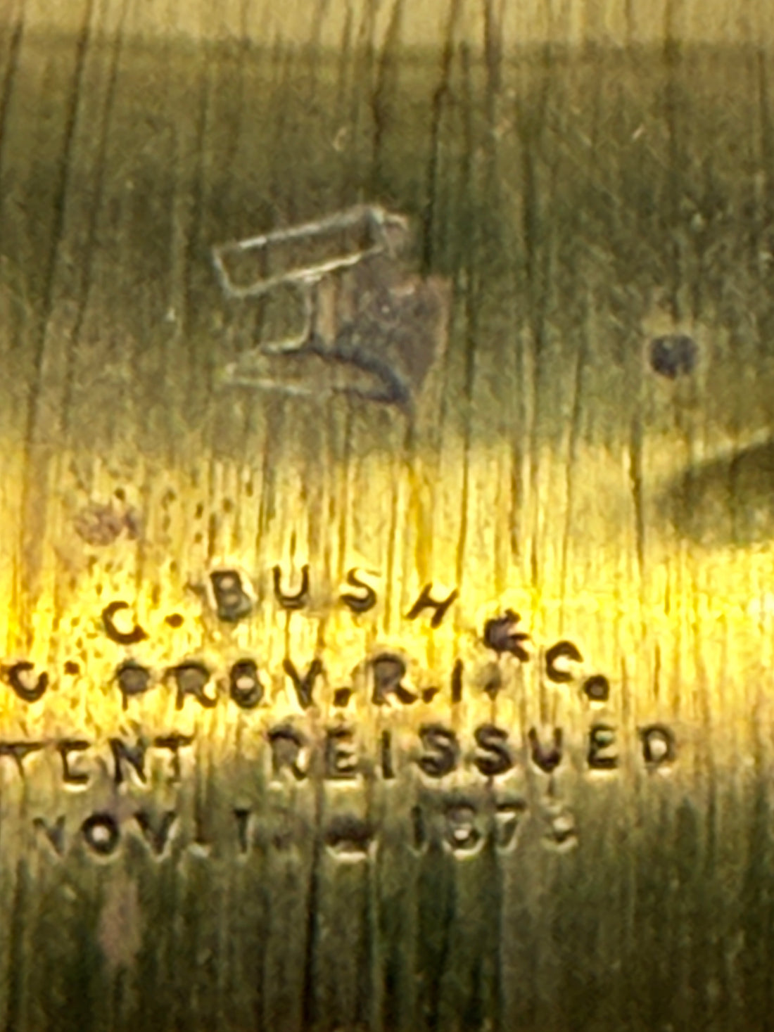 Victorian brass kaleidoscope by C.G. Bush Providence RI, patented 1879. Antique optical instrument with working optics, decorative collectible piece.