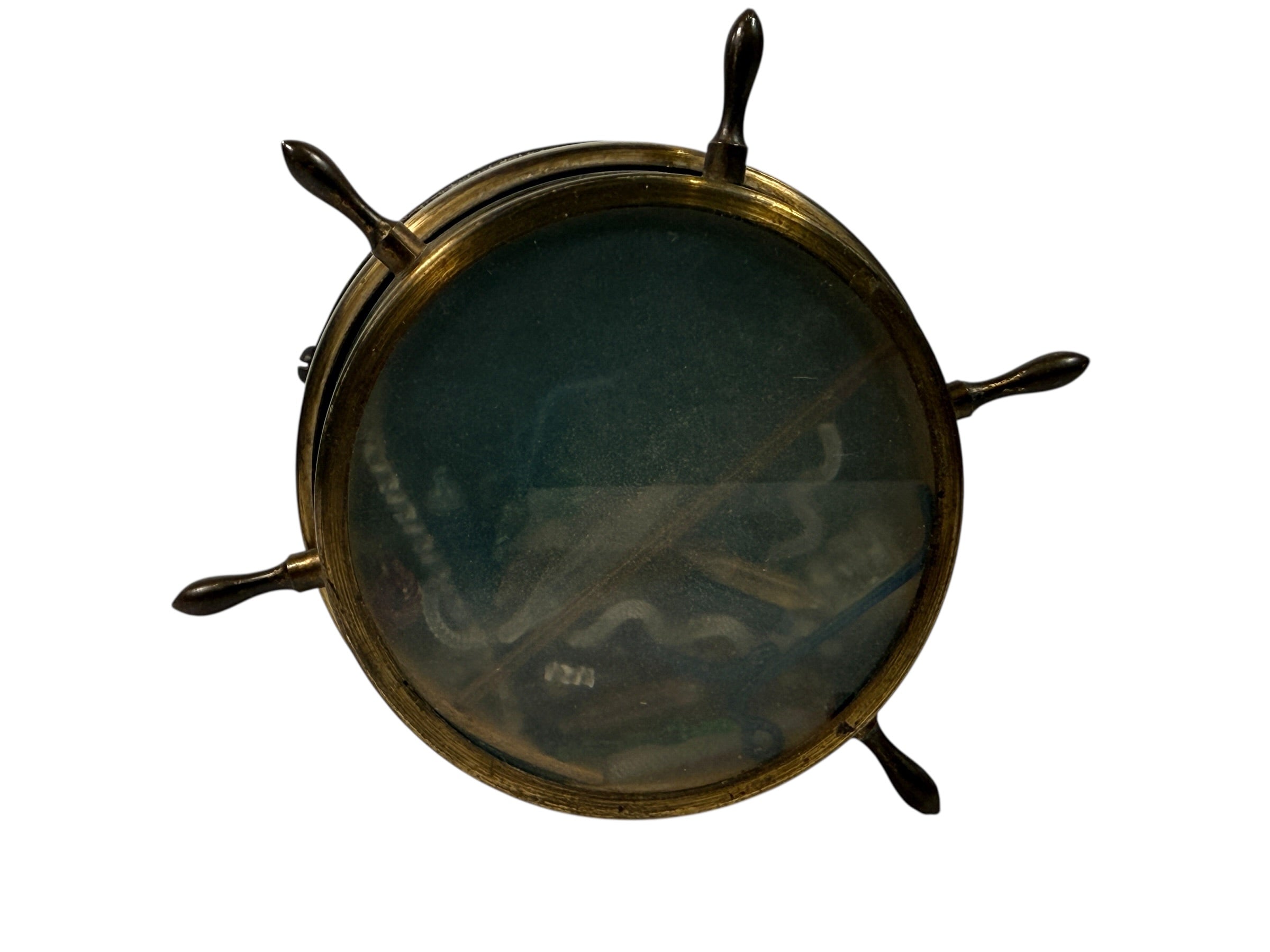 Victorian brass kaleidoscope by C.G. Bush Providence RI, patented 1879. Antique optical instrument with working optics, decorative collectible piece.