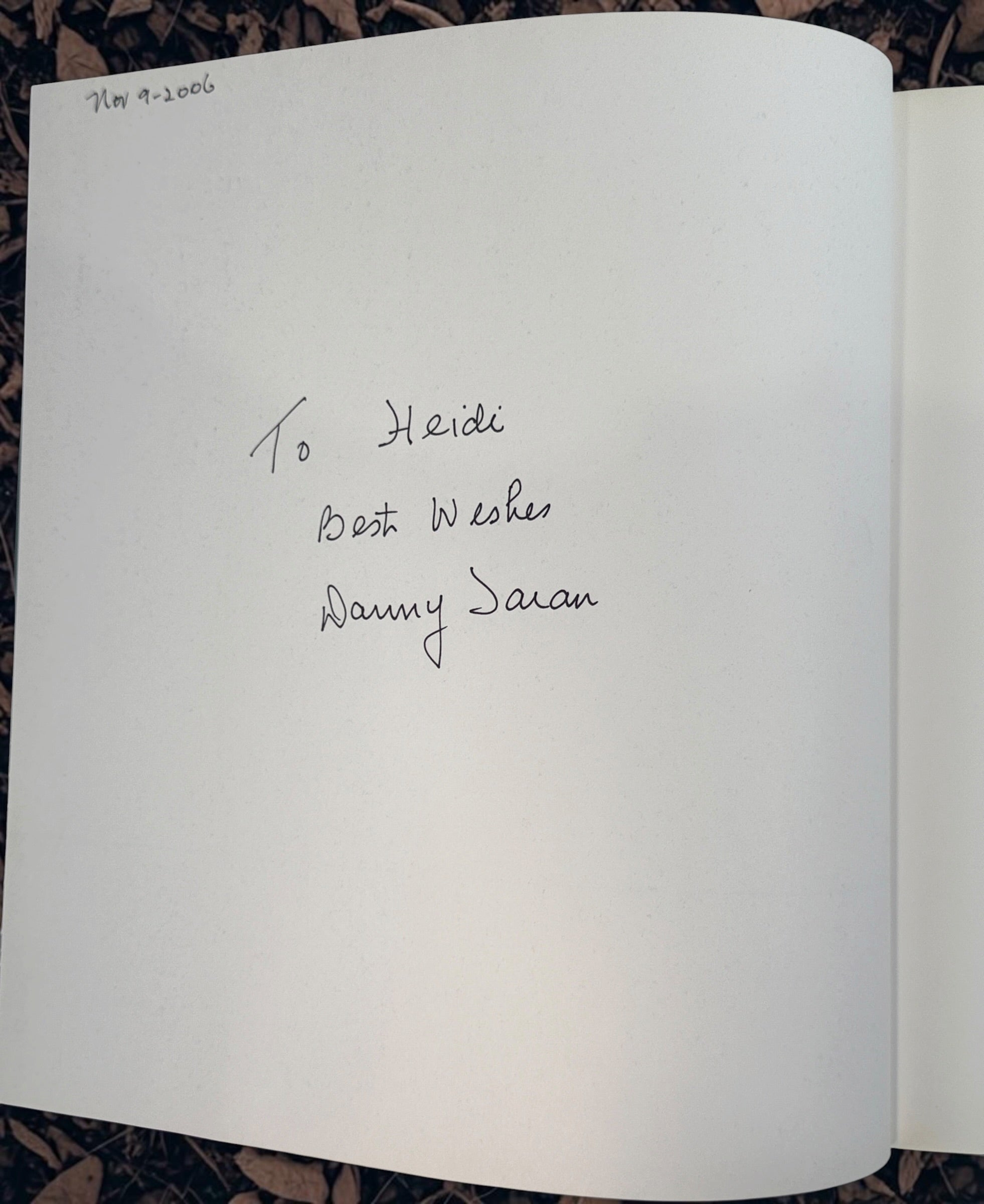 Signed 2006 first edition of Danny Taran’s The 4000 Year Journey: In Search of Peace. Inscribed hardcover exploring Jewish history through photography.
