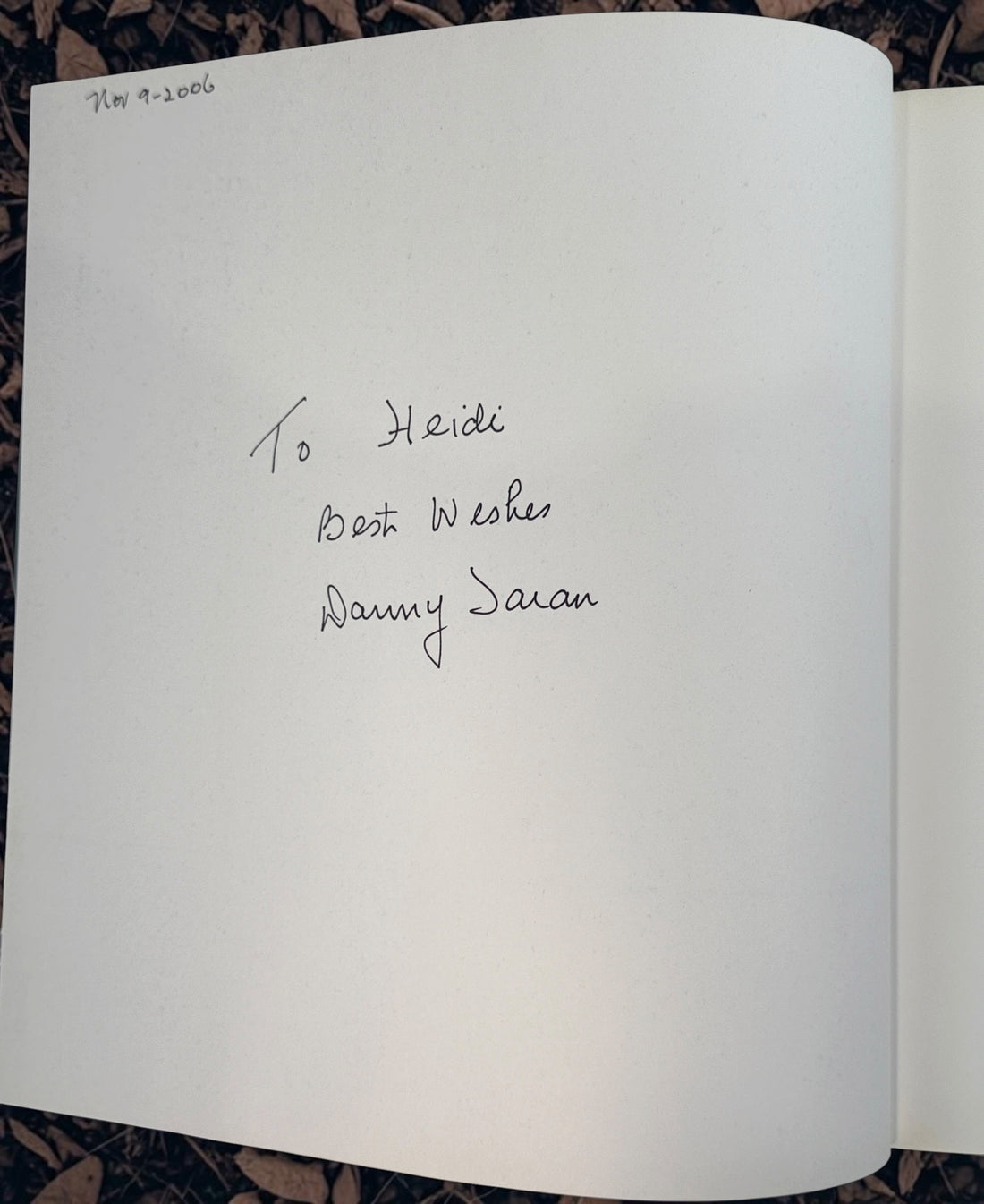 Signed 2006 first edition of Danny Taran’s The 4000 Year Journey: In Search of Peace. Inscribed hardcover exploring Jewish history through photography.