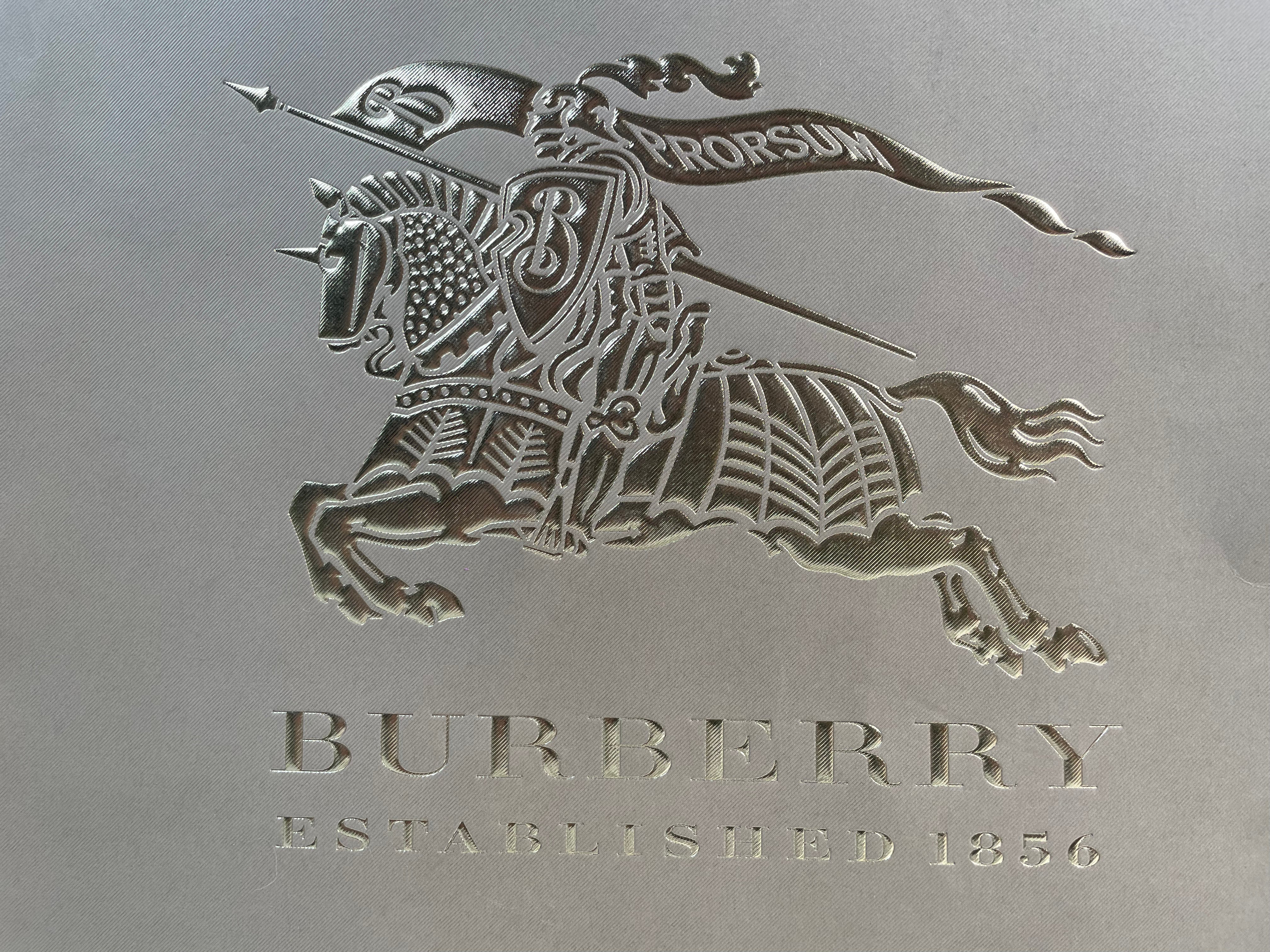 Authentic Burberry Vintage Tan Gold Logo XL Gift Shopping Bag