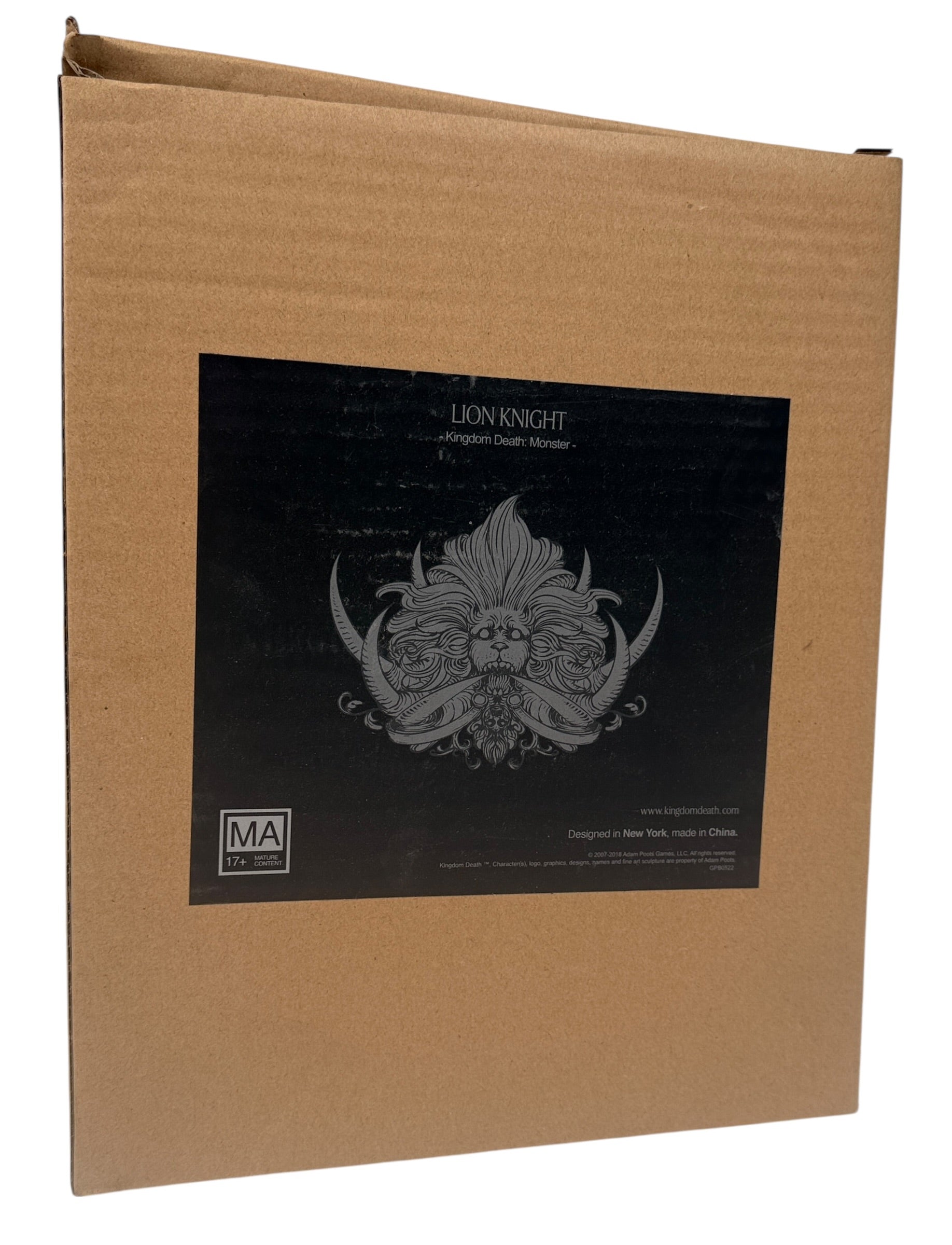 Kingdom Death Monster Lion Knight expansion with unassembled miniatures, cards and board components. Limited release collectible KDM expansion set.