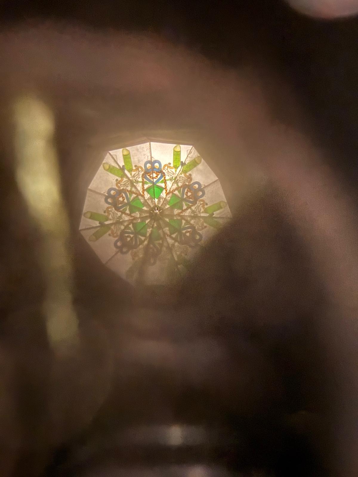 Victorian brass kaleidoscope by C.G. Bush Providence RI, patented 1879. Antique optical instrument with working optics, decorative collectible piece.