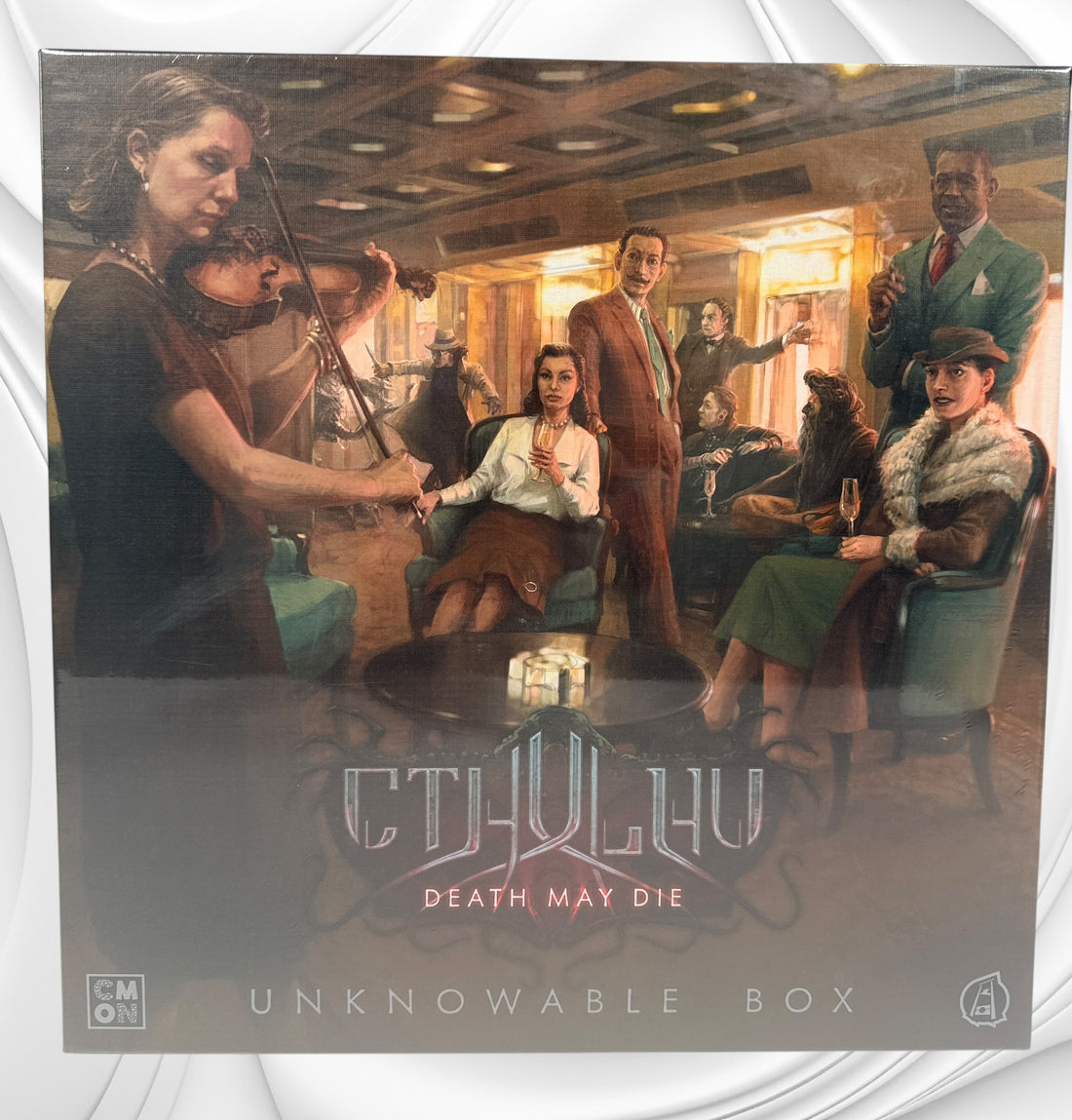 Sealed Cthulhu Death May Die Unknowable Box expansion with detailed miniatures and new scenarios. Collector board game add-on in excellent sealed condition.