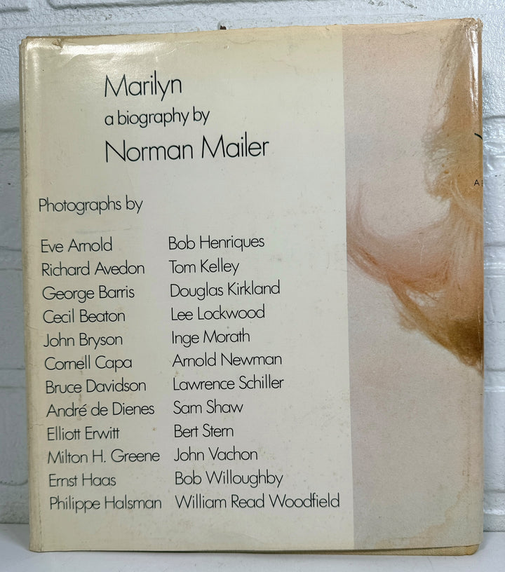 1973 first printing of Norman Mailer’s Marilyn, a large-format Marilyn Monroe hardcover featuring photographs by Avedon, Arnold, Stern, Kirkland and more.