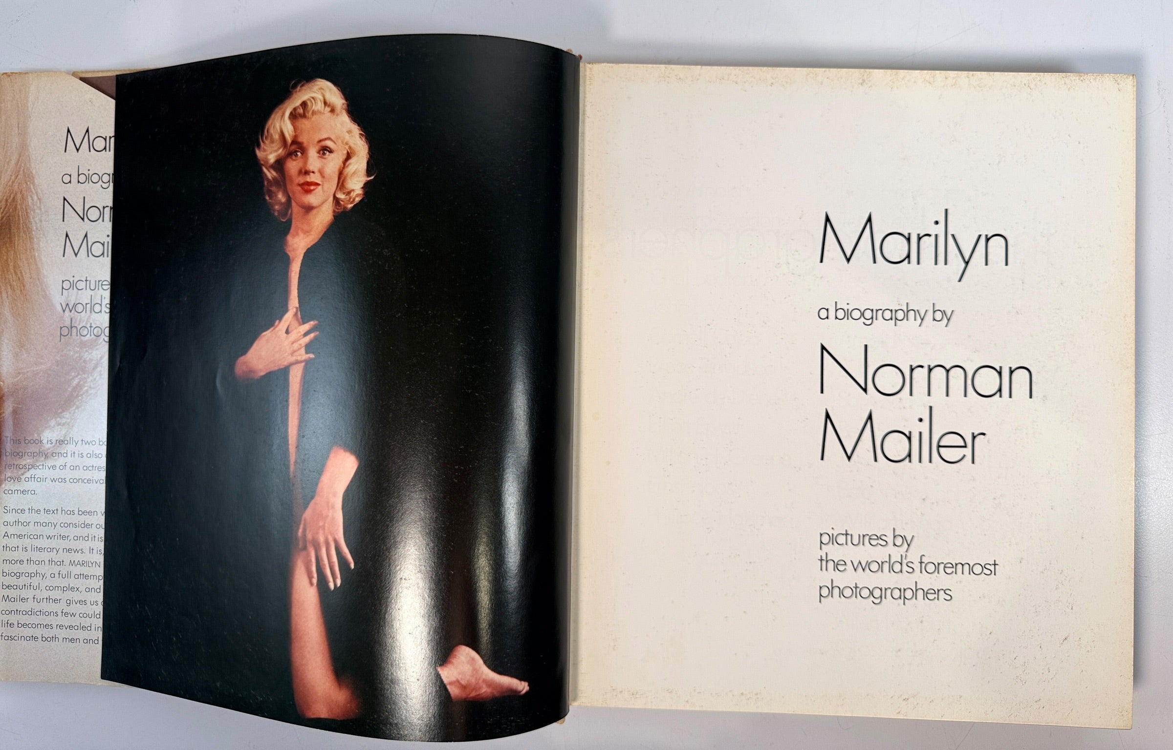 1973 first printing of Norman Mailer’s Marilyn, a large-format Marilyn Monroe hardcover featuring photographs by Avedon, Arnold, Stern, Kirkland and more.