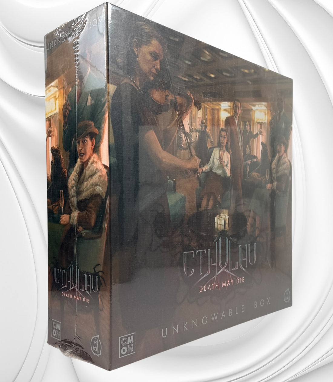 Sealed Cthulhu Death May Die Unknowable Box expansion with detailed miniatures and new scenarios. Collector board game add-on in excellent sealed condition.