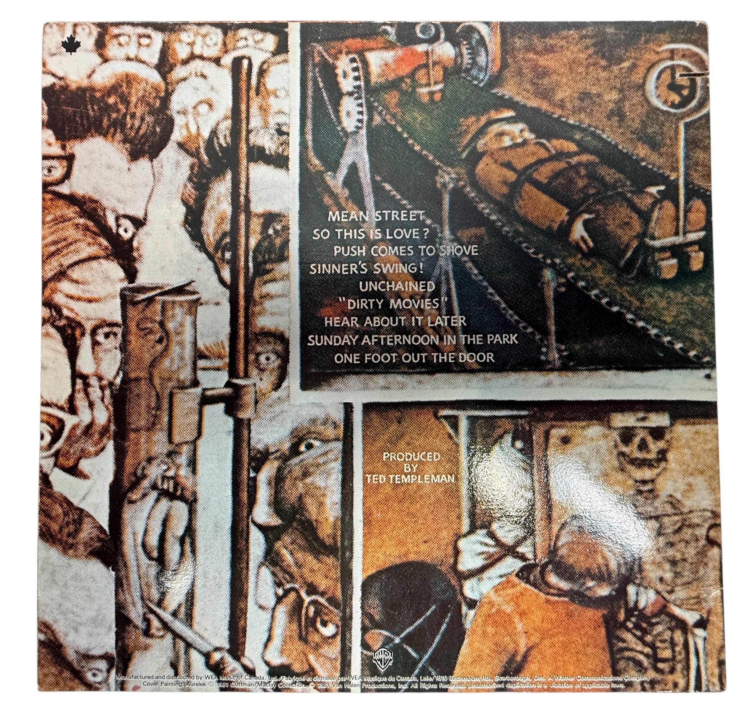 1981 Van Halen Fair Warning LP Canadian pressing. Classic hard rock vinyl with original inner sleeve, collectible album priced for value and quick sale.