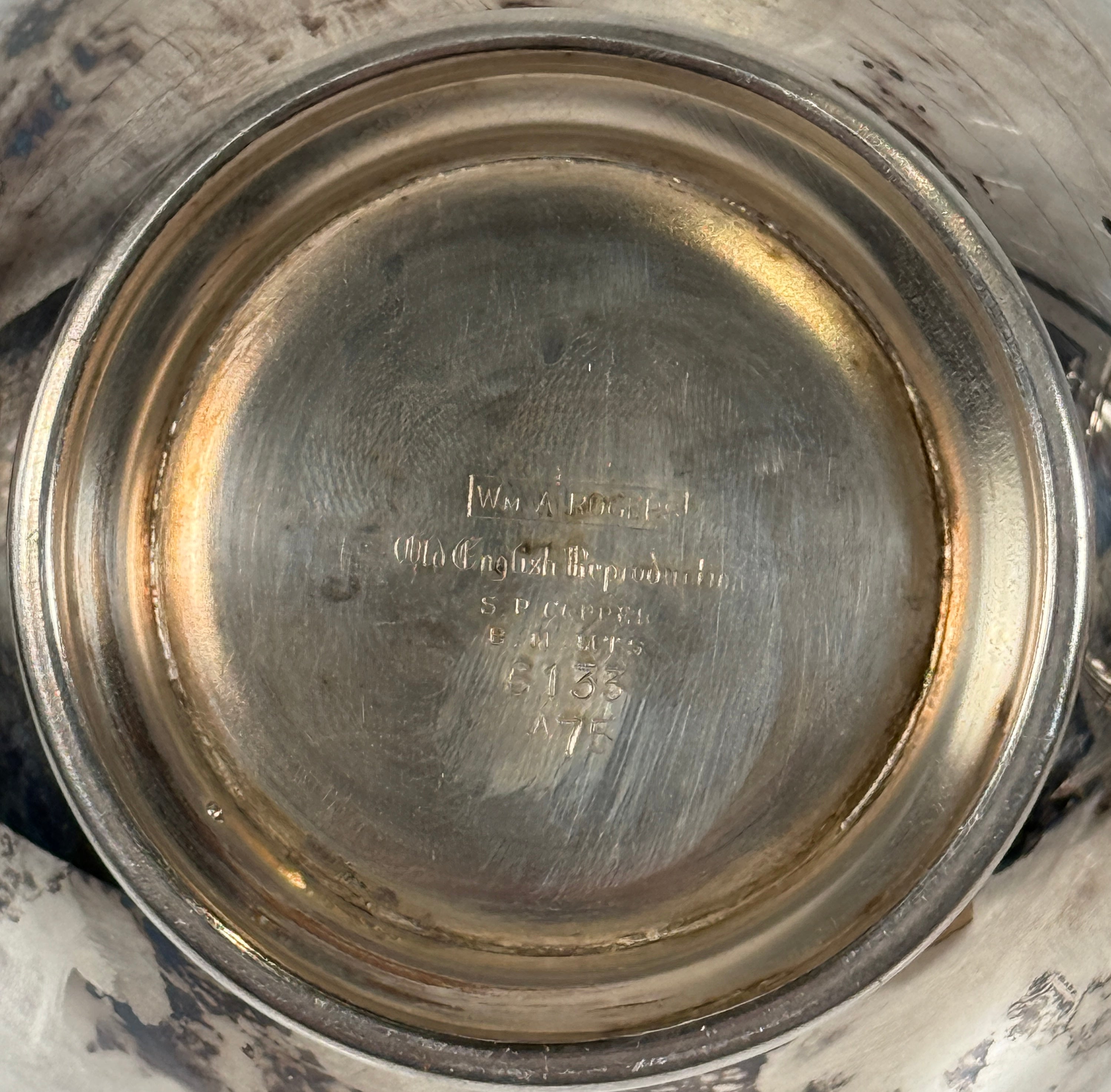 Vintage Wm. A. Rogers Silverplate Teapot – Grape Motif – 6133 – EP on Copper