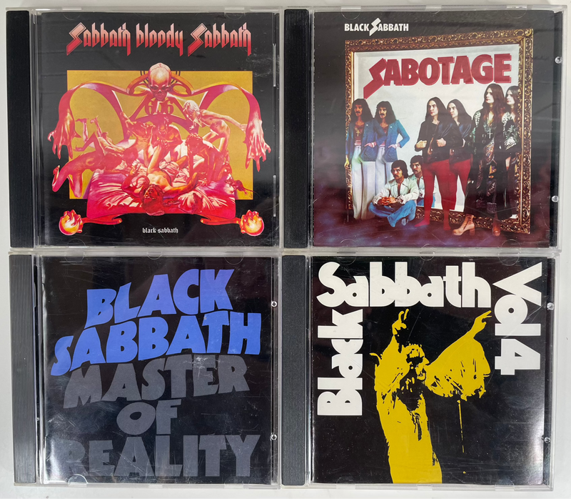 Lot de 4 CD, Black Sabbath, Master of Reality, Sabotage, Vol.4 , Sabbath Bloody Sabbath