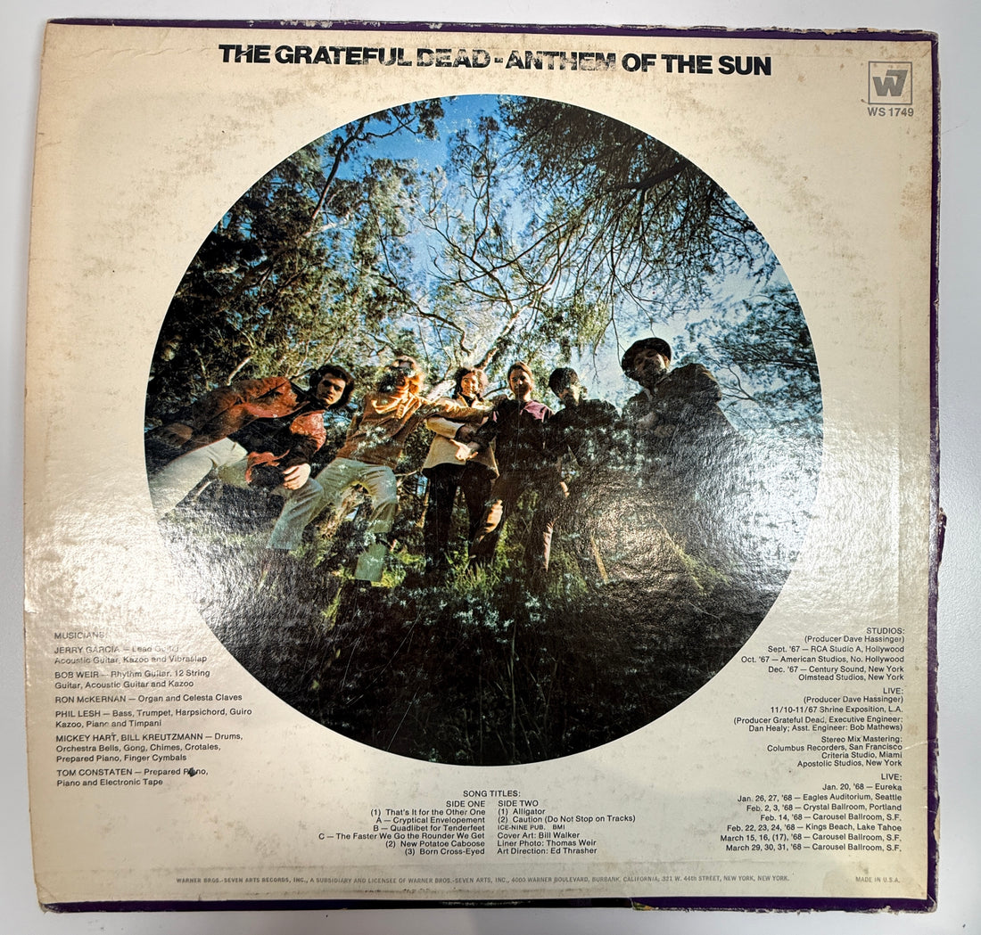 Grateful Dead Anthem Of The Sun vintage vinyl LP Warner pressing psychedelic rock record affordable listener copy classic Dead album USA pressing.
