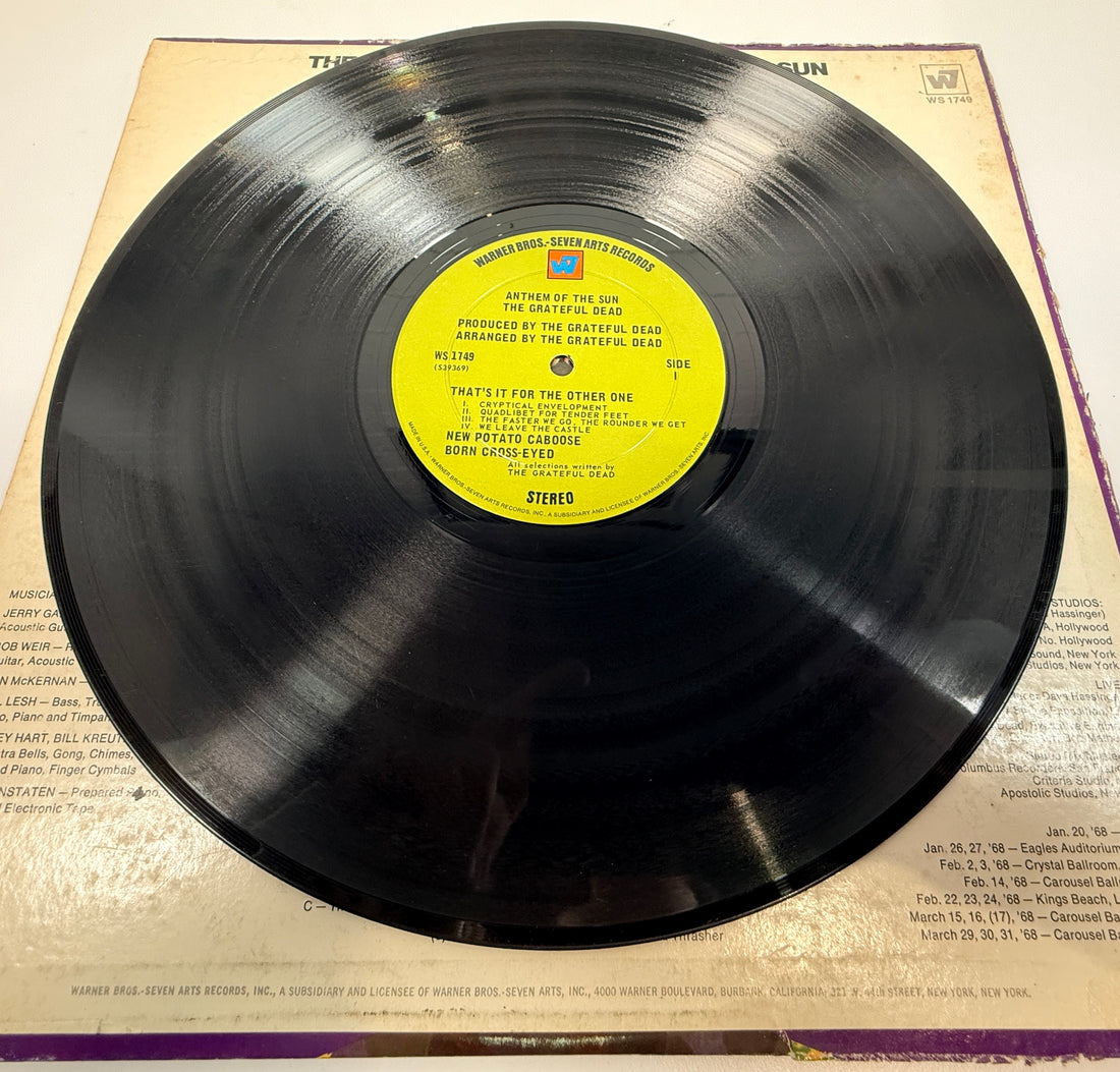 Grateful Dead Anthem Of The Sun vintage vinyl LP Warner pressing psychedelic rock record affordable listener copy classic Dead album USA pressing.