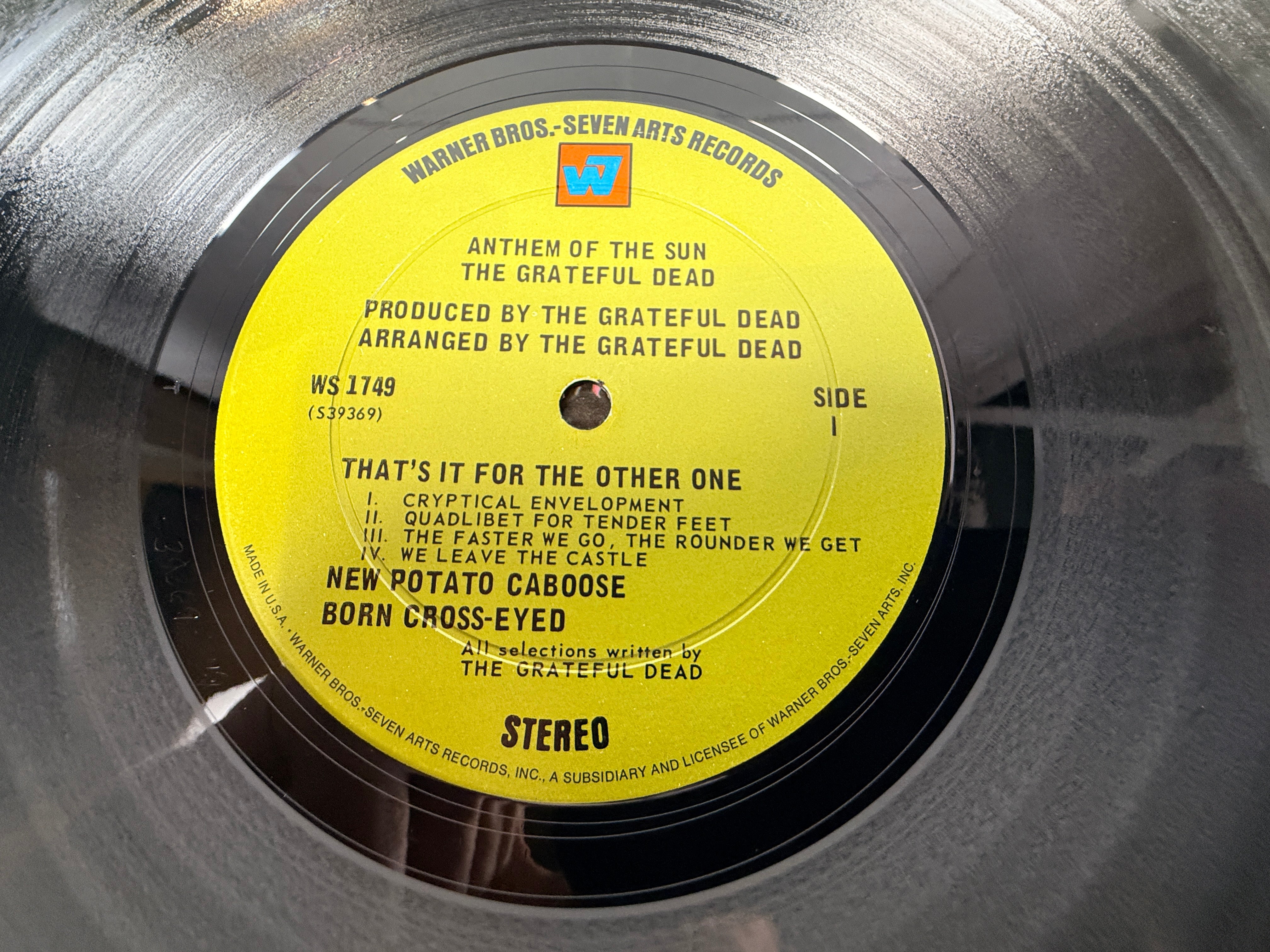 Grateful Dead Anthem Of The Sun vintage vinyl LP Warner pressing psychedelic rock record affordable listener copy classic Dead album USA pressing.
