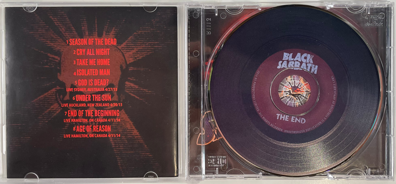 Black Sabbath - The End - Tour CD Limited Concert Edition.