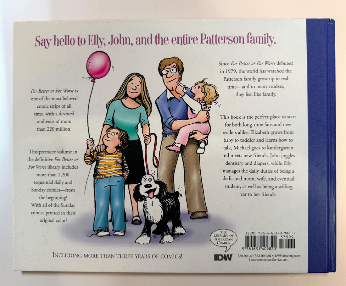 Lynn Johnston For Better or For Worse Complete Library Vol. 1 hardcover, collecting the classic 1979–1982 Patterson family comic strips.