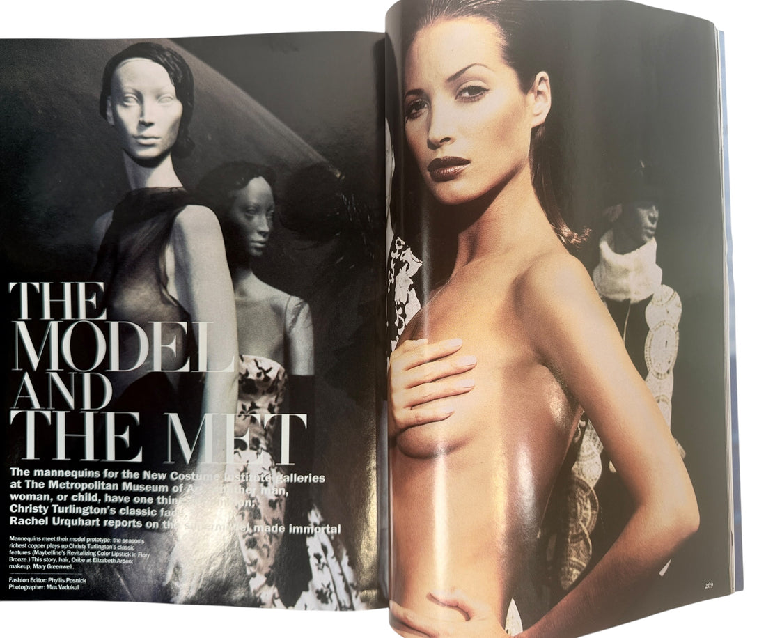 Vintage Vogue US December 1992 magazine featuring Lucie De La Falaise. Classic 90s fashion editorial issue with designer ads, beauty content and cultural features.