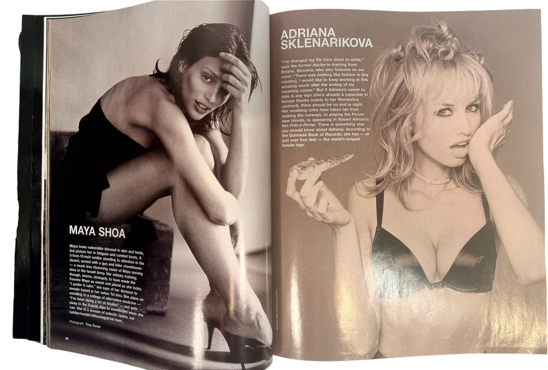 Vintage Gear Magazine Jan Feb 1999 Model Issue with Adriana Sklenarikova cover. Collectible 90s fashion culture magazine in very good condition