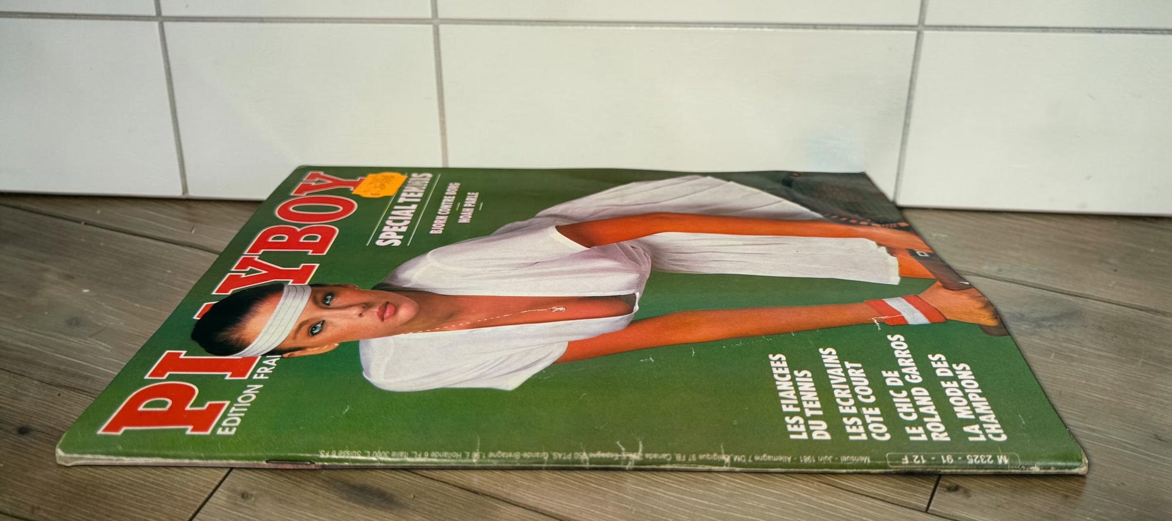 Vintage French Playboy No. 91, June 1981. Special tennis issue featuring Yannick Noah, Björn Borg, Guillermo Vilas, fashion and James Bond.