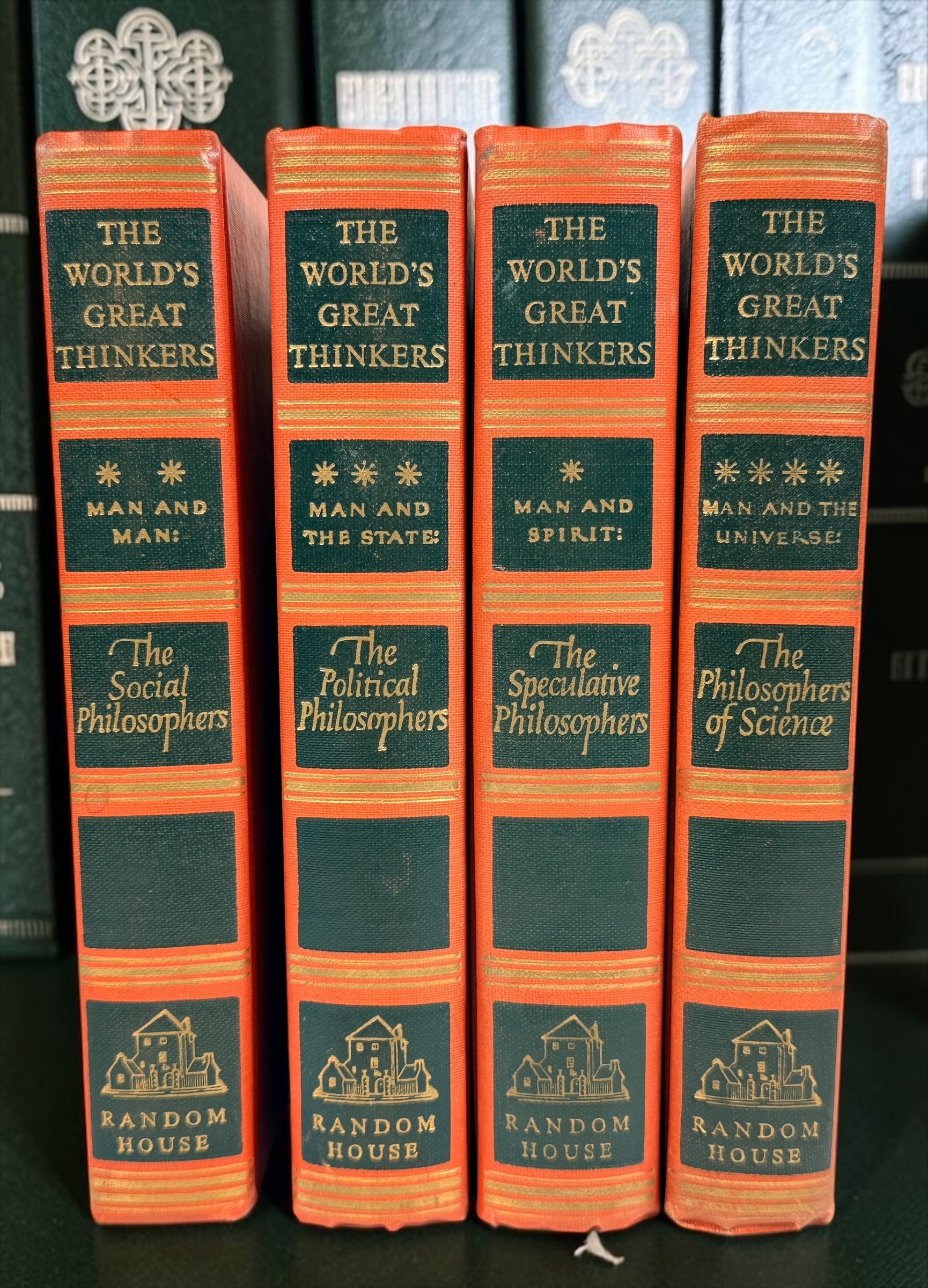 Complete 1947 World’s Great Thinkers 4-volume Random House hardcover set featuring social, political, speculative and science philosophers.
