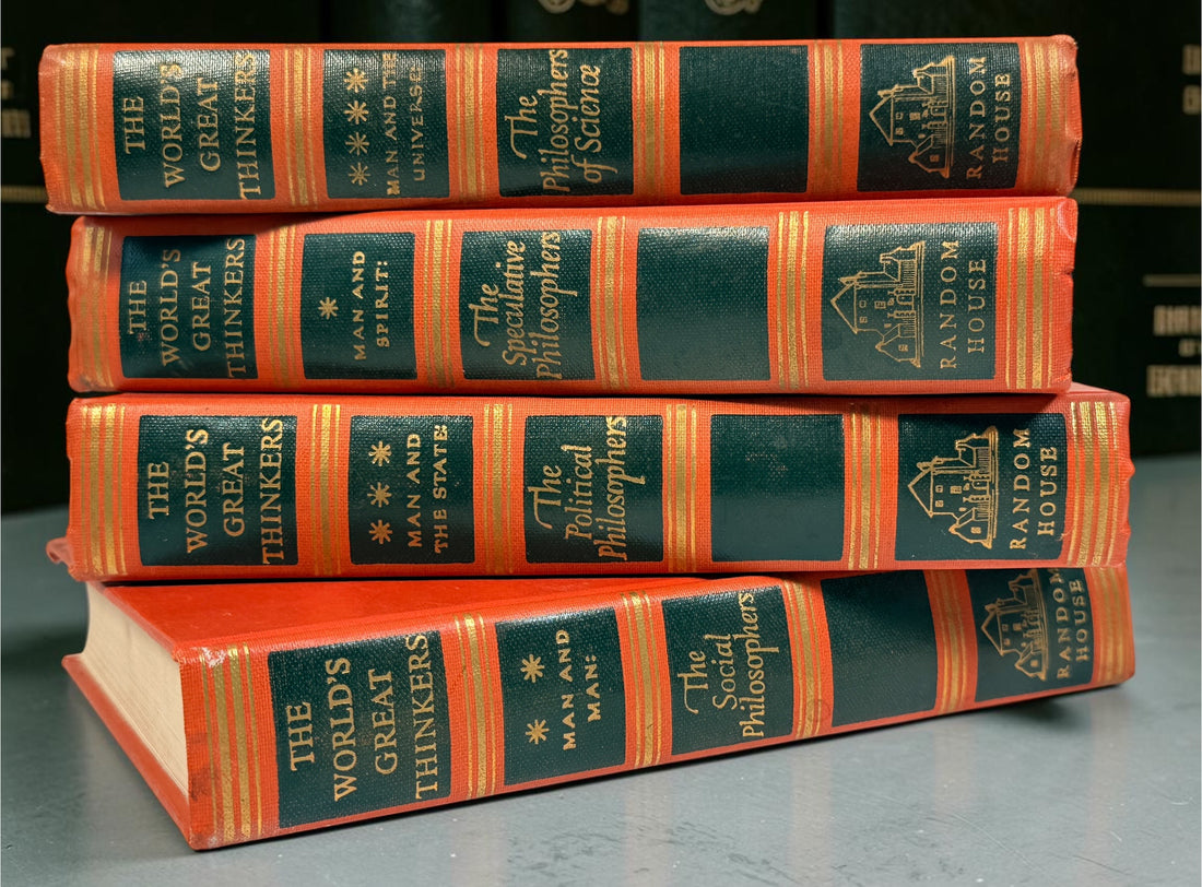 Complete 1947 World’s Great Thinkers 4-volume Random House hardcover set featuring social, political, speculative and science philosophers.