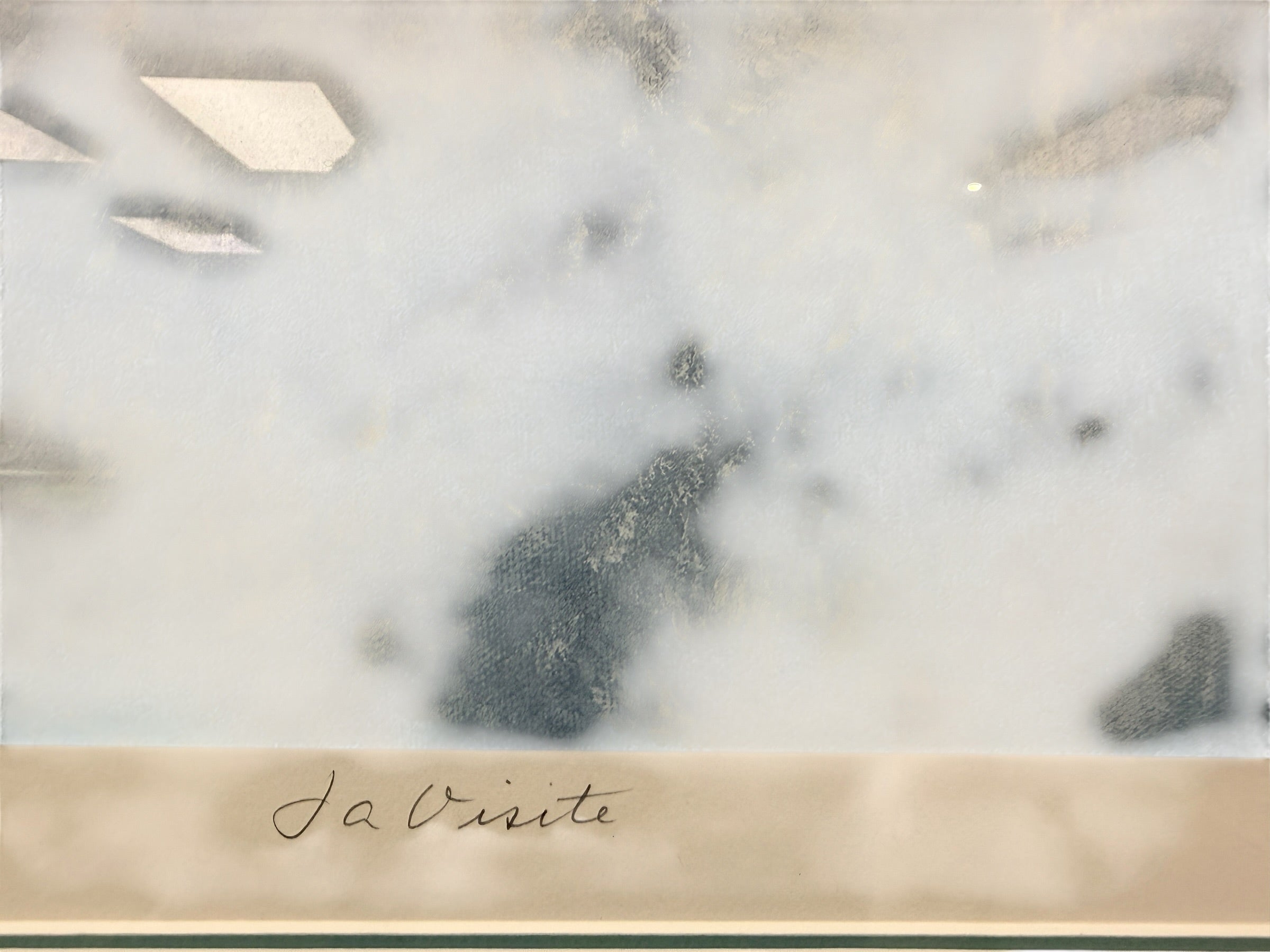 Vintage signed limited edition print La Visite, framed decorative winter art featuring Arctic portrait style imagery, ready to hang collectible wall décor.