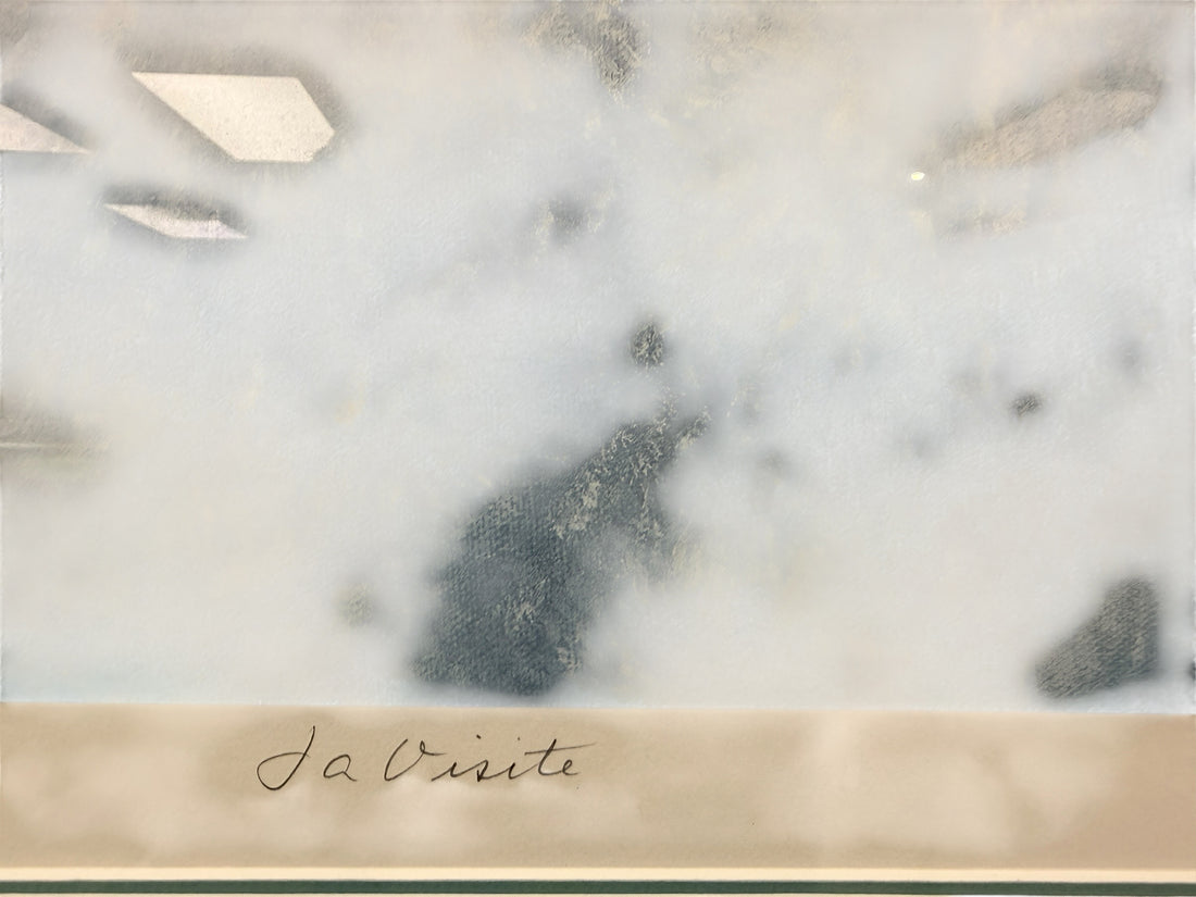 Vintage signed limited edition print La Visite, framed decorative winter art featuring Arctic portrait style imagery, ready to hang collectible wall décor.