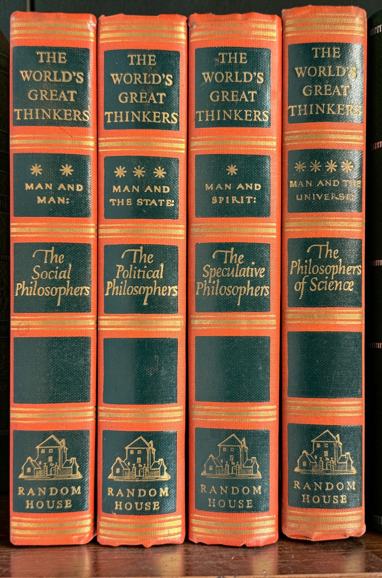 Complete 1947 World’s Great Thinkers 4-volume Random House hardcover set featuring social, political, speculative and science philosophers.