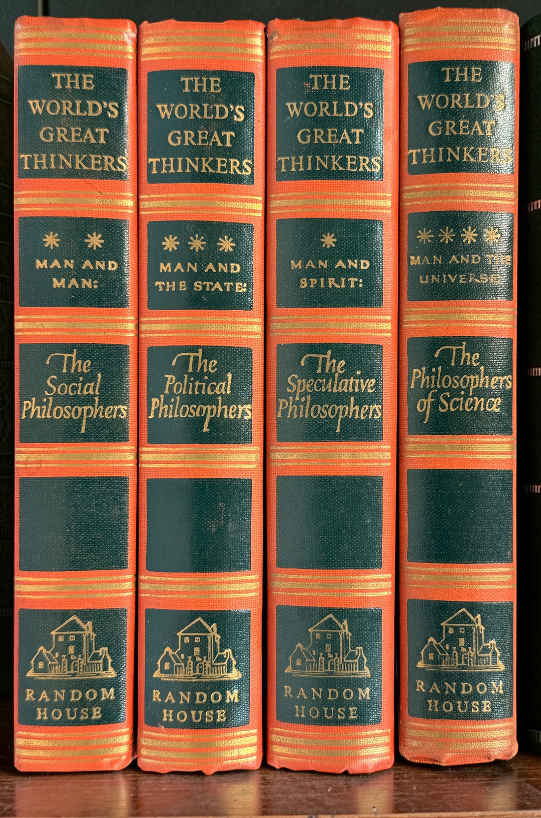 Complete 1947 World’s Great Thinkers 4-volume Random House hardcover set featuring social, political, speculative and science philosophers.